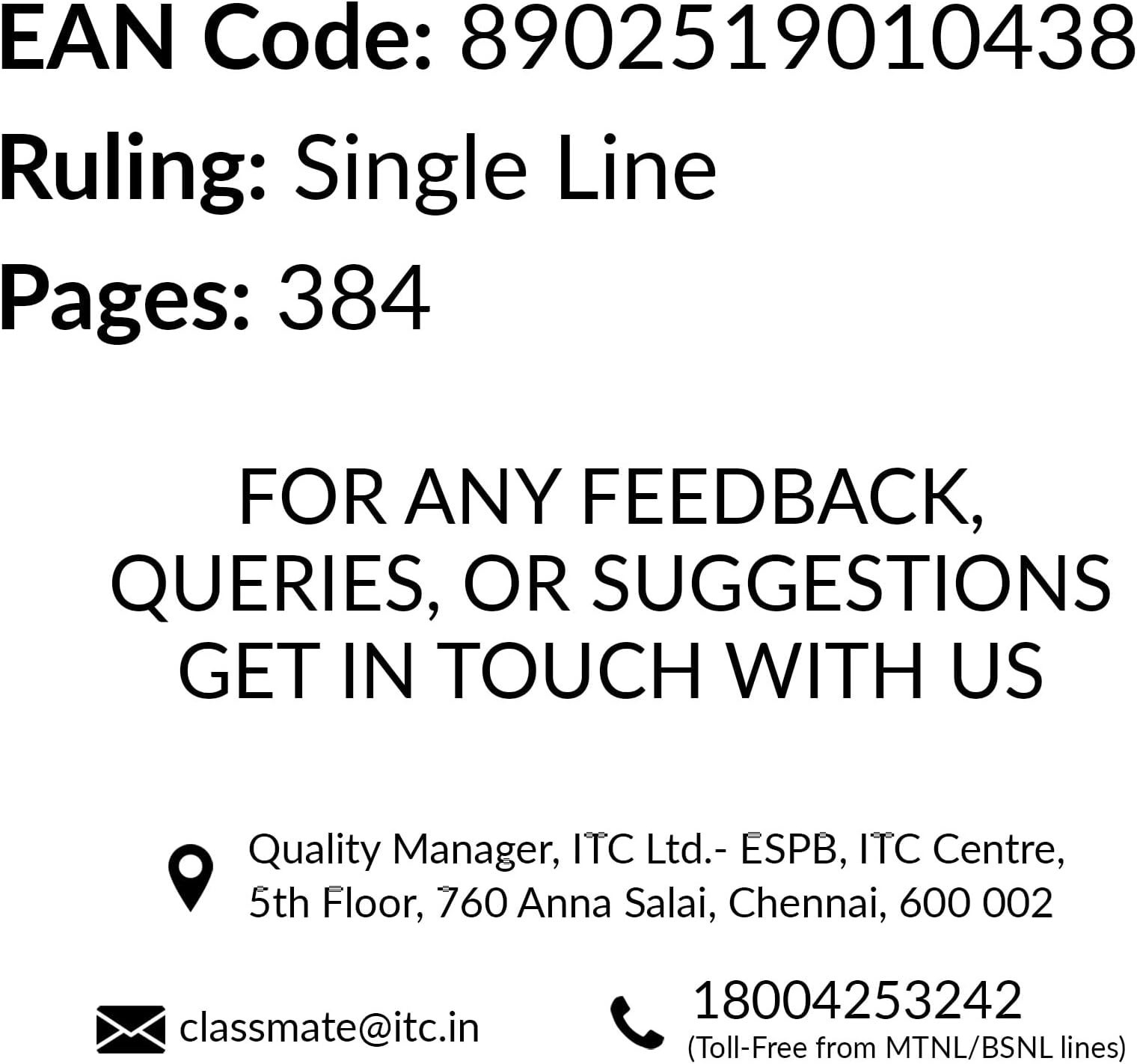 Classmate Long Notebook - A4, Soft Cover, 400 Pages, Single Line - Pack of 3