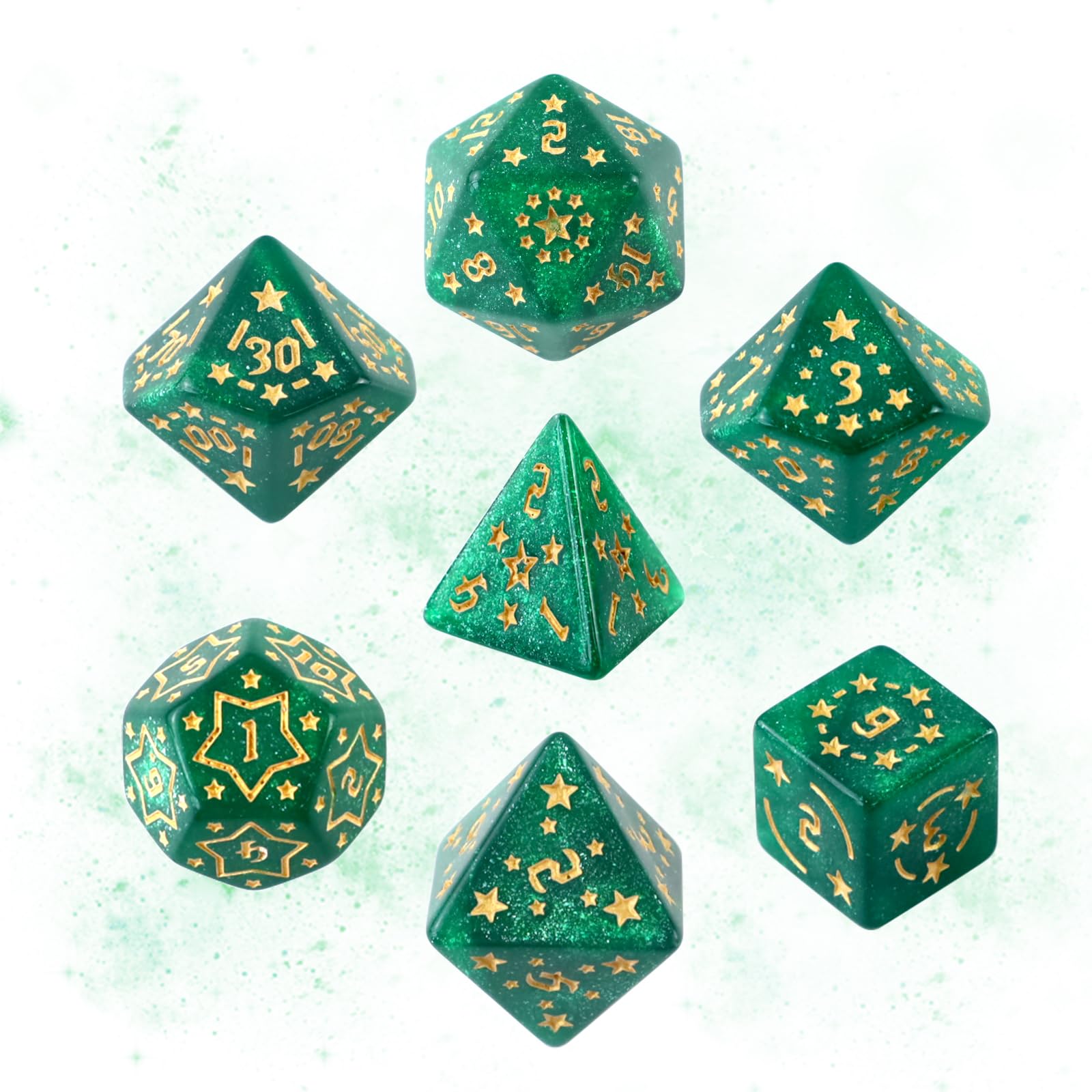 DND-Würfel Set, 7 Stück MTG D&D Dice Set Polyedrische Würfel Set | Dungeon and Dragons Dice Set, D20 D12 D10 D8 D6 D4 für Role-Playing Games, Pathfinder, Board Games