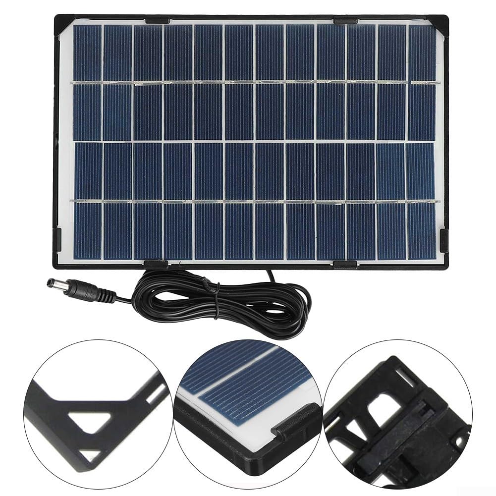 Feegow 5W 6V Solarpanel – Tragbares Polykristall-Modul Mit 3m Kabel Für Camping, Wandern & DIY-Batterieladung