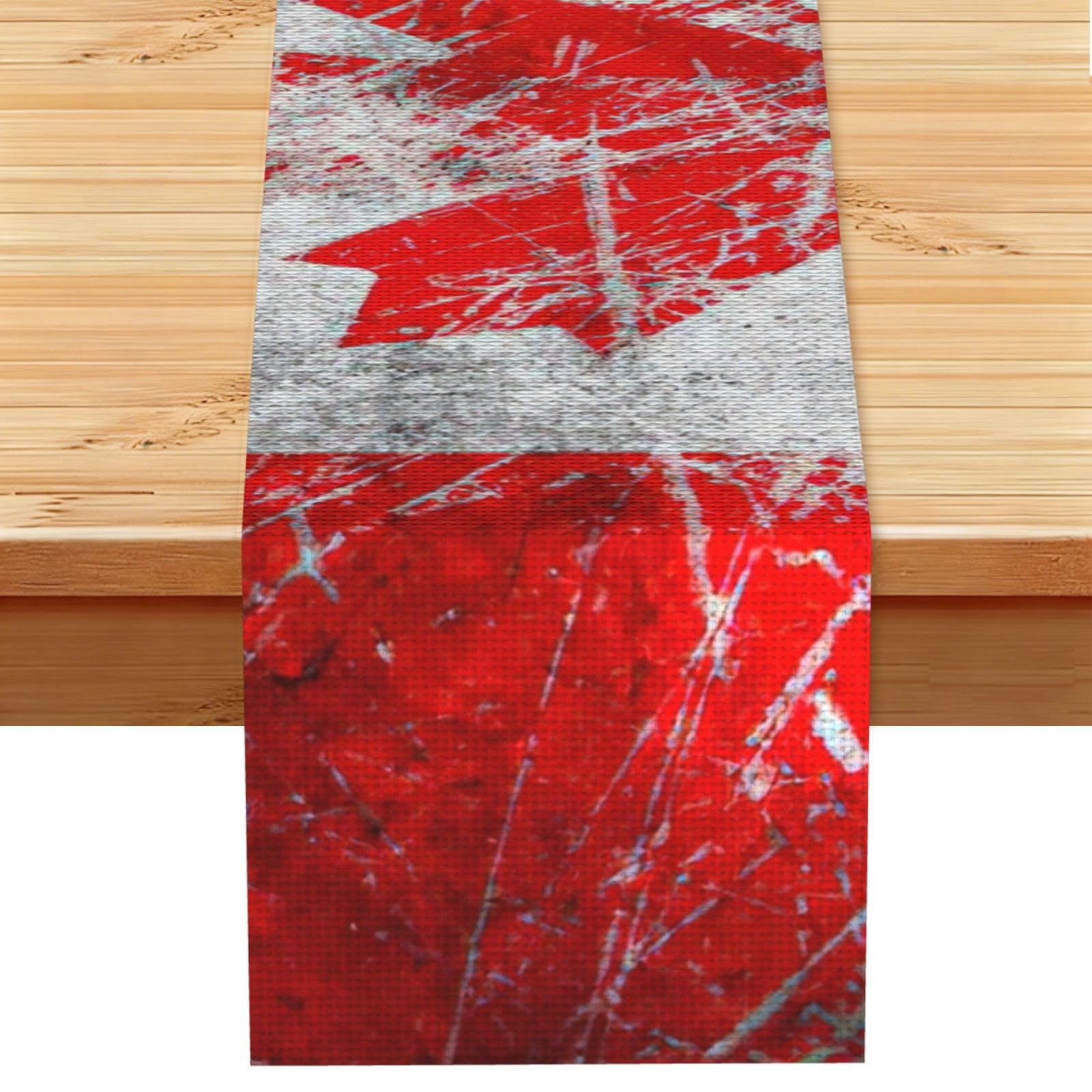 Yyoretp Black Retro Canada Flag Print Table Runner For Home Hotel Dining Kitchen Party Indoor Outdoor Decor,13X72 Inch