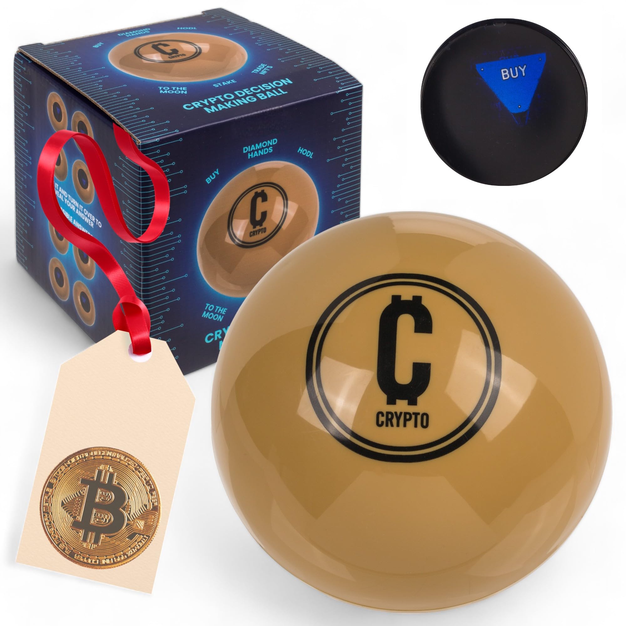MIJOMA Magic Decision Ball Cryptocurrency - Gold Crypto Advice Ball, 10 cm,  with 20 Answers in English : Amazon.nl: Toys & Games