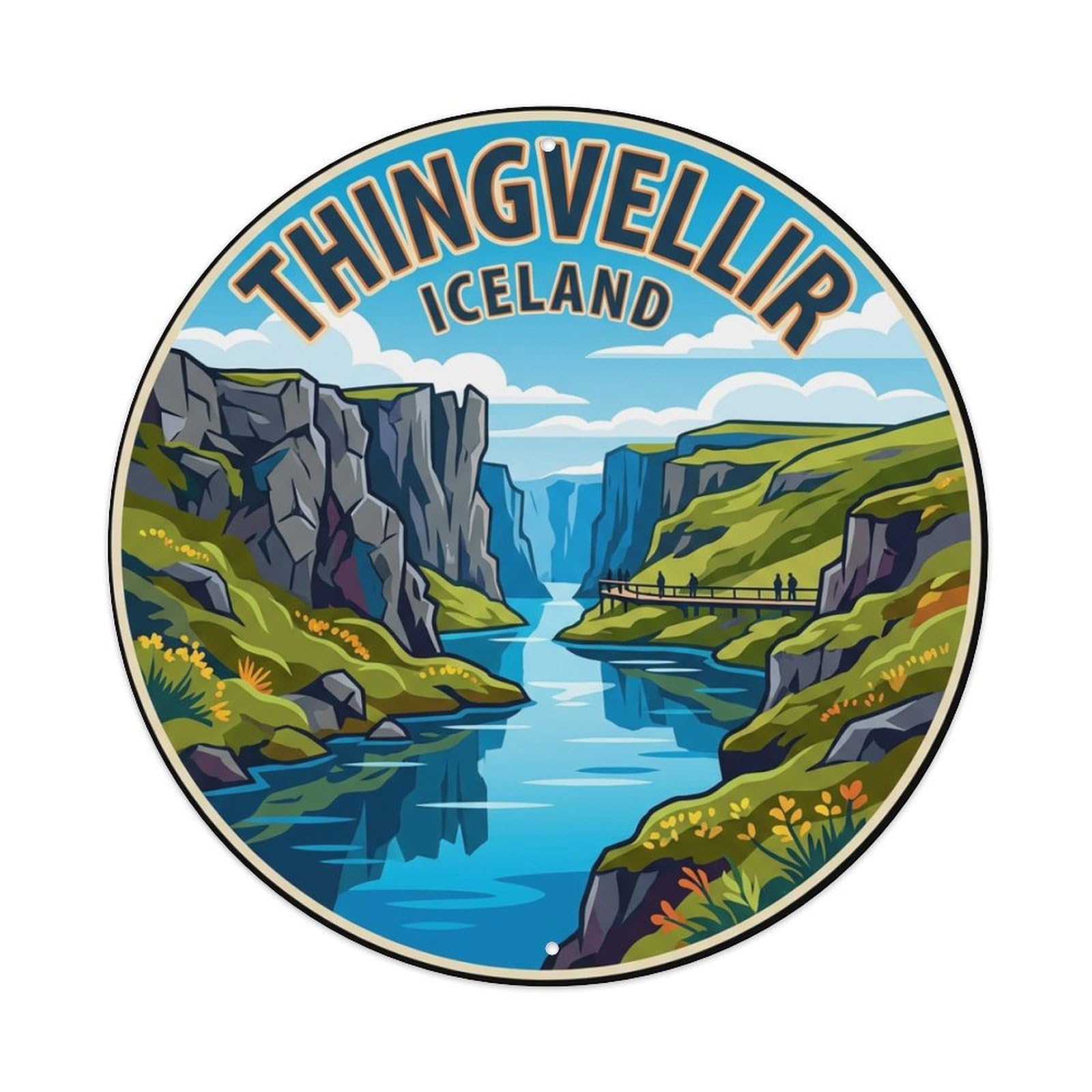 Galvaxio Style Iceland Retro Travel Thingvellir Metal Tin Sign
