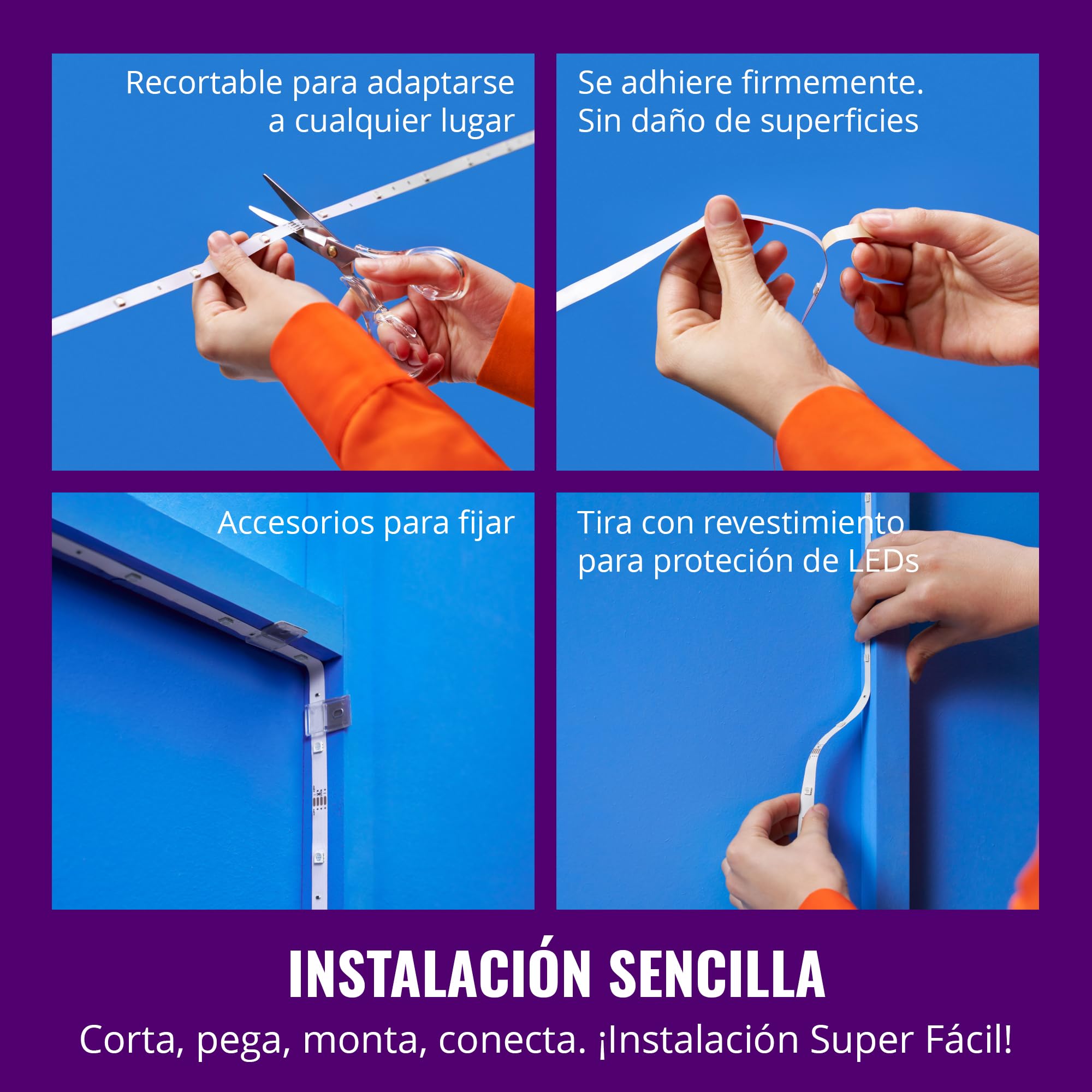 WiZ - Tira led inteligente 30m, RGB, incluye alimentador, hasta 16 millones de colores, conéctala vía WIFI, con tecnología SpaceSense,control via App o Voz y compatible con Alexa y Google Home