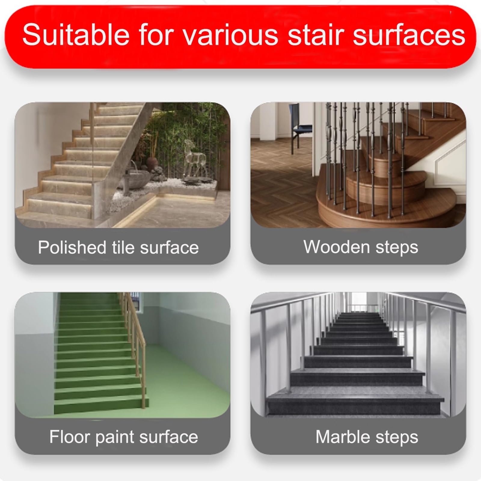 Autoadhesiva Antideslizante para Escaleras Interiores, Cinta Antideslizante Escaleras, Alfombrillas para Escalones Interior, Lavable, Para Peldaños Exteriores(Brown,5 * 2.5CM/1.9 * 0.9IN)