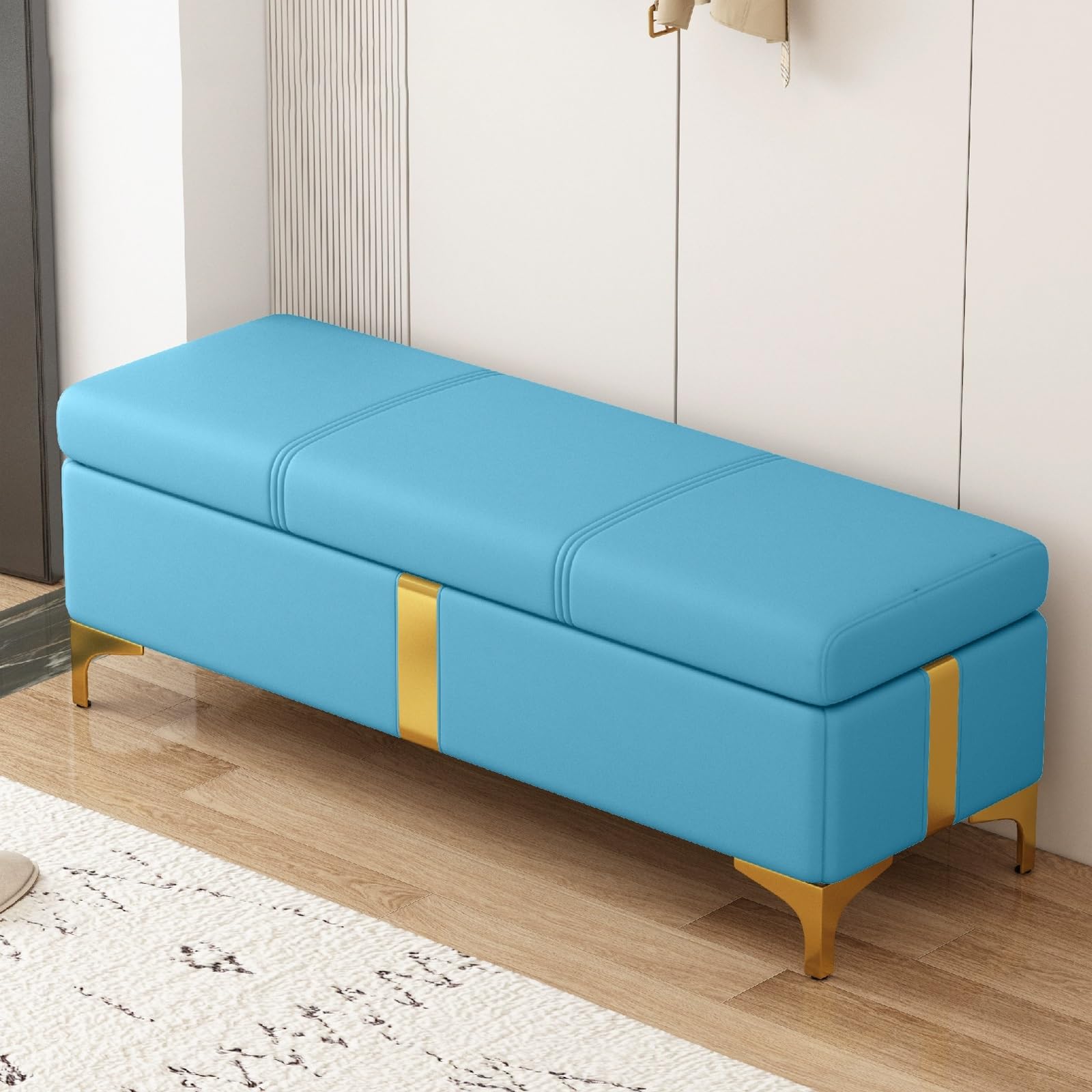 Banco de zapatos moderno para entrada y dormitorio con asiento suave