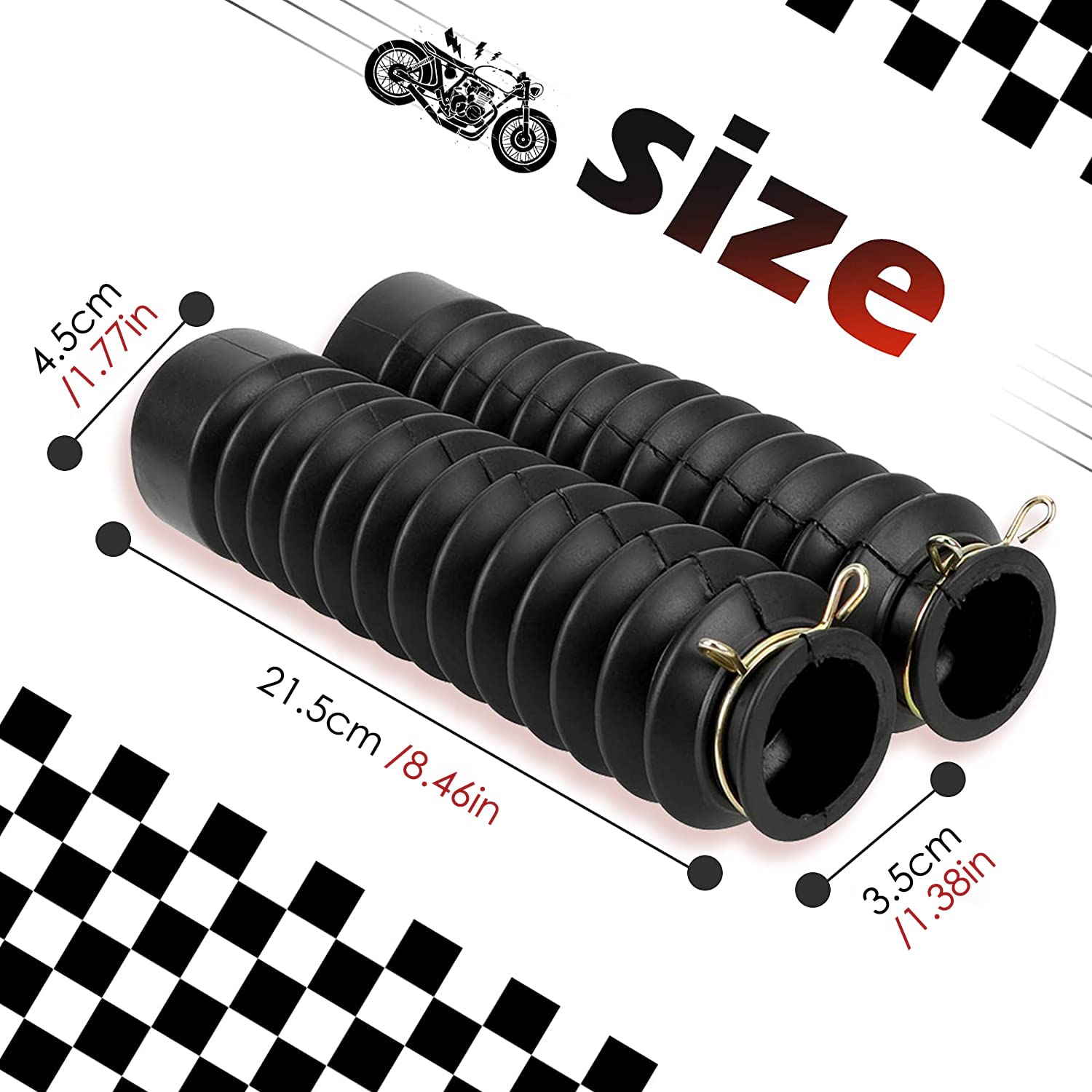 Couvercle Anti-poussière Pour Fourche Avant De Moto, 2 Pièces, Guêtres