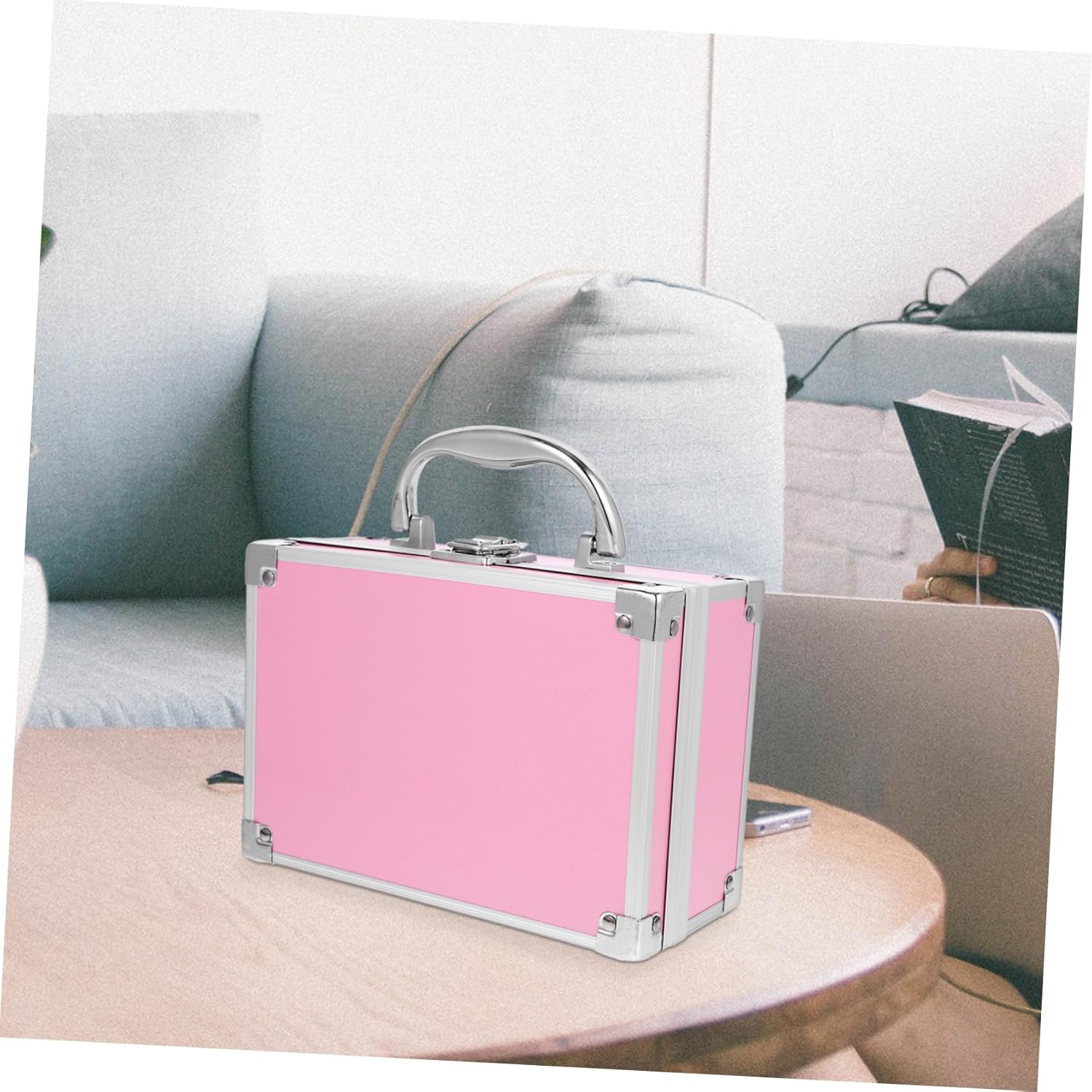 Portable Aluminum Makeup Case Organizer Rolling Makeup Storage Box for Travel