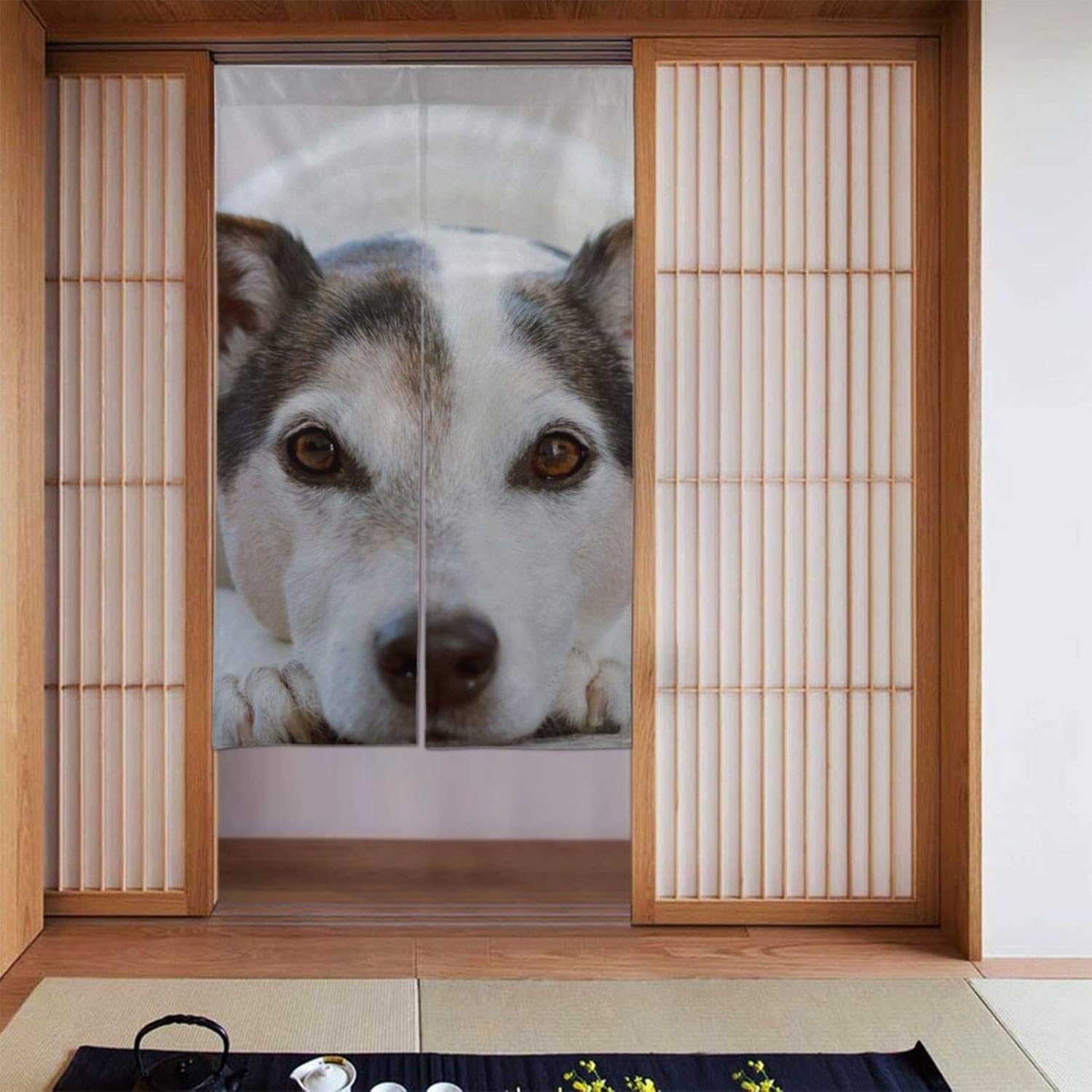 Amazon ドアカーテン 犬のペットの動物 玄関カーテン 部屋仕切りカーテン 戸口カーテンタペストリ ほとんどのドアに適しています 86cmx143cm カーテン オンライン通販