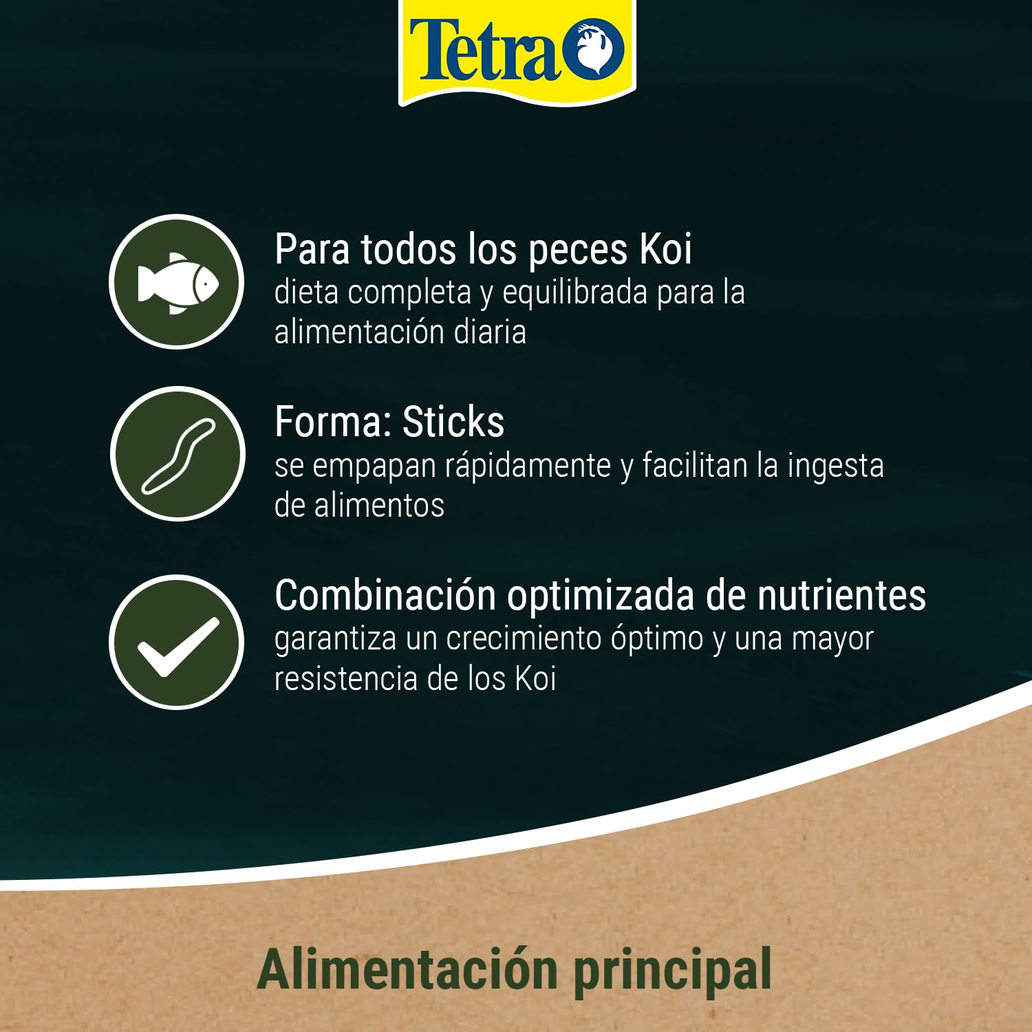Tetra Pond Koi Sticks, Alimento para todos los peces Koi, para peces sanos, colores intensos y agua transparente, cubo de 10 L
