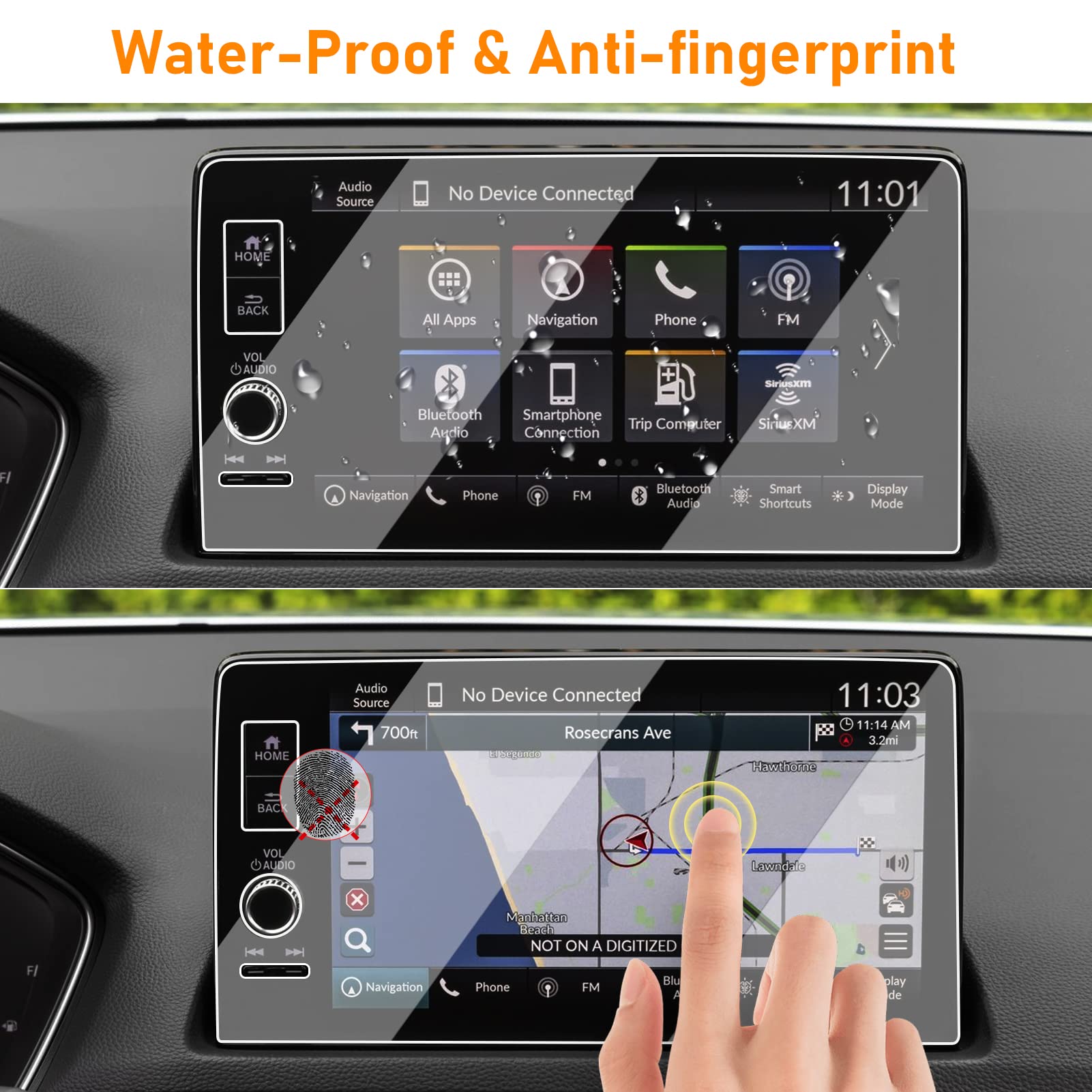 Yumzeco Compatible with 2022-2025 Honda Civic Screen Protector 2023 2024 2025 CRV HRV Pilot Integra 9Inch,Tempered Glass Screen Protector for 2022-2025 Civic 2023+CRV HRV Pilot Integra 3-Hole Film