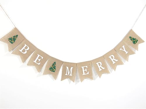 Be Merry Banner, Christmas Decorations, Christmas Mantel Decorations, Holiday Decorations, Christmas Burlap Banner, Be Merry