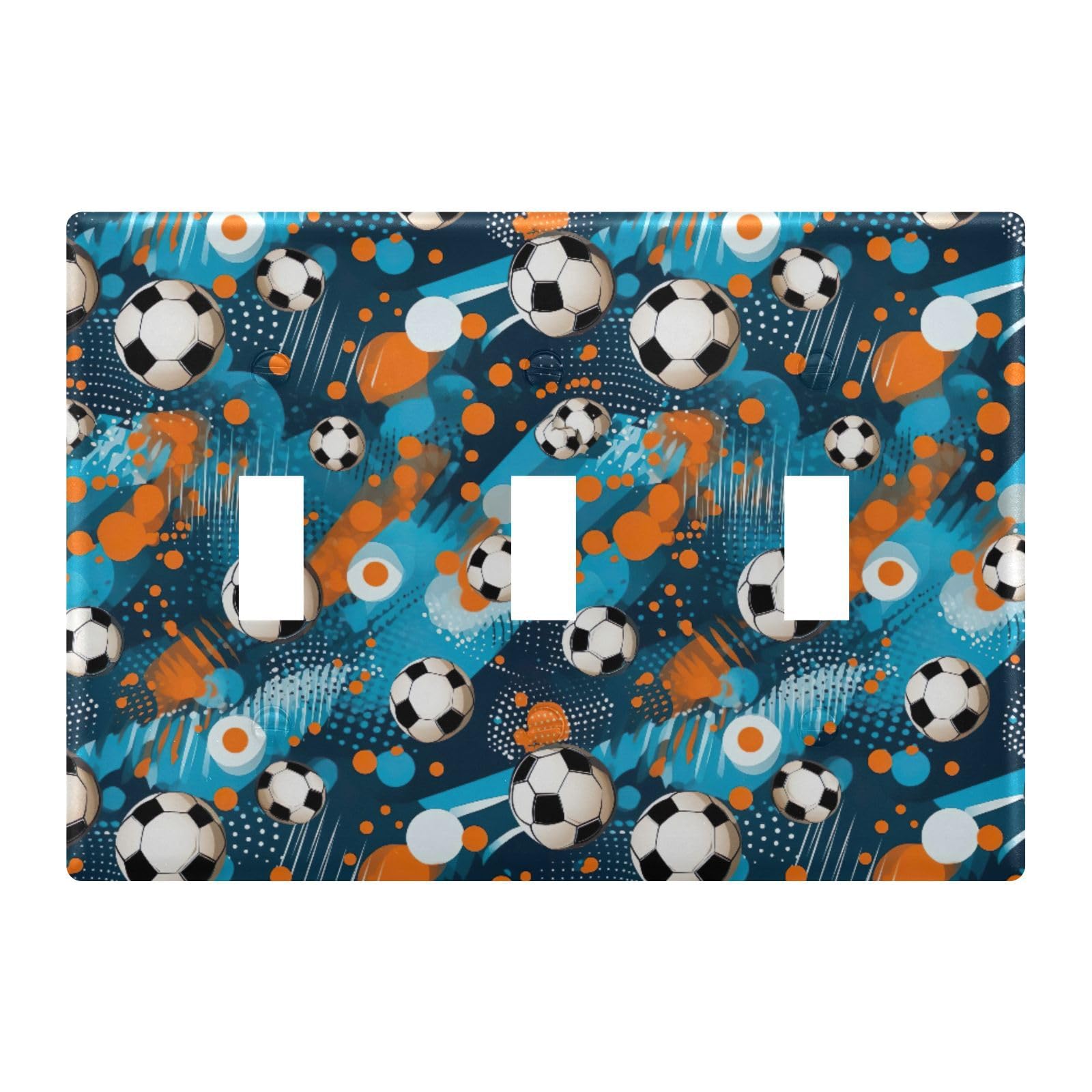 Light Switch Cover Football Wall Plates for Electrical Outlets 3 Gang 202a8820