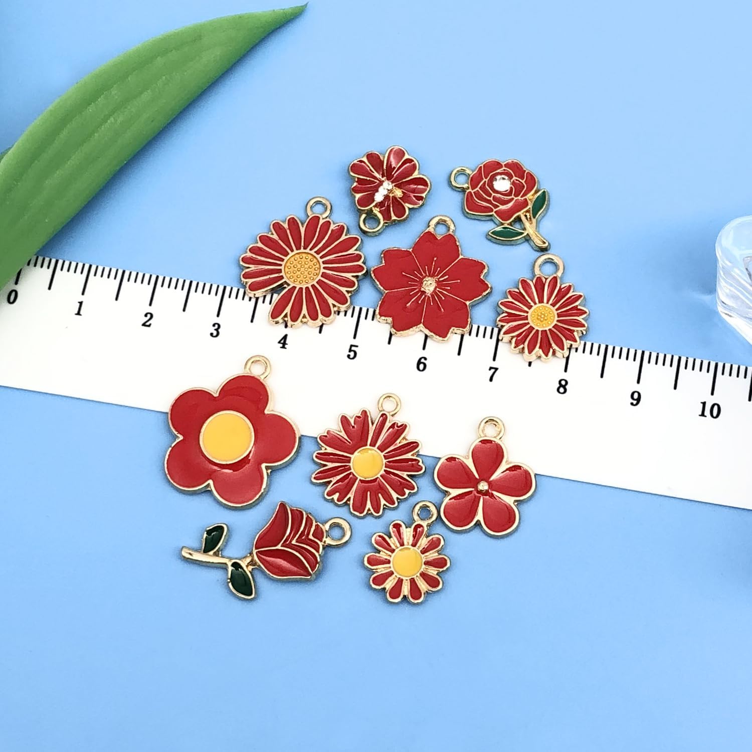 Youdiyla 60pcs Alloy enamel colored flower set Pendant Jewelry Making DIY Keychain Earrings Pendant Various Design Charms for Jewelry Making Bracelets Necklace - Image 6