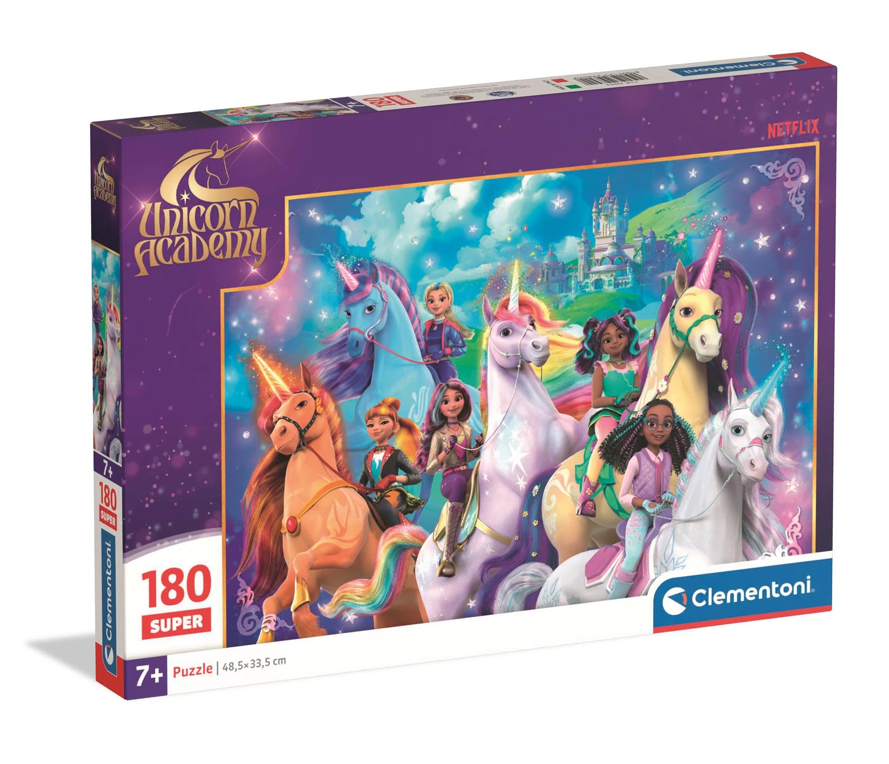 Clementoni Puzzle 180 Pieces, Unicorn Academy, Puzzle for Kids 7+ Years, Made in Italy, 29802