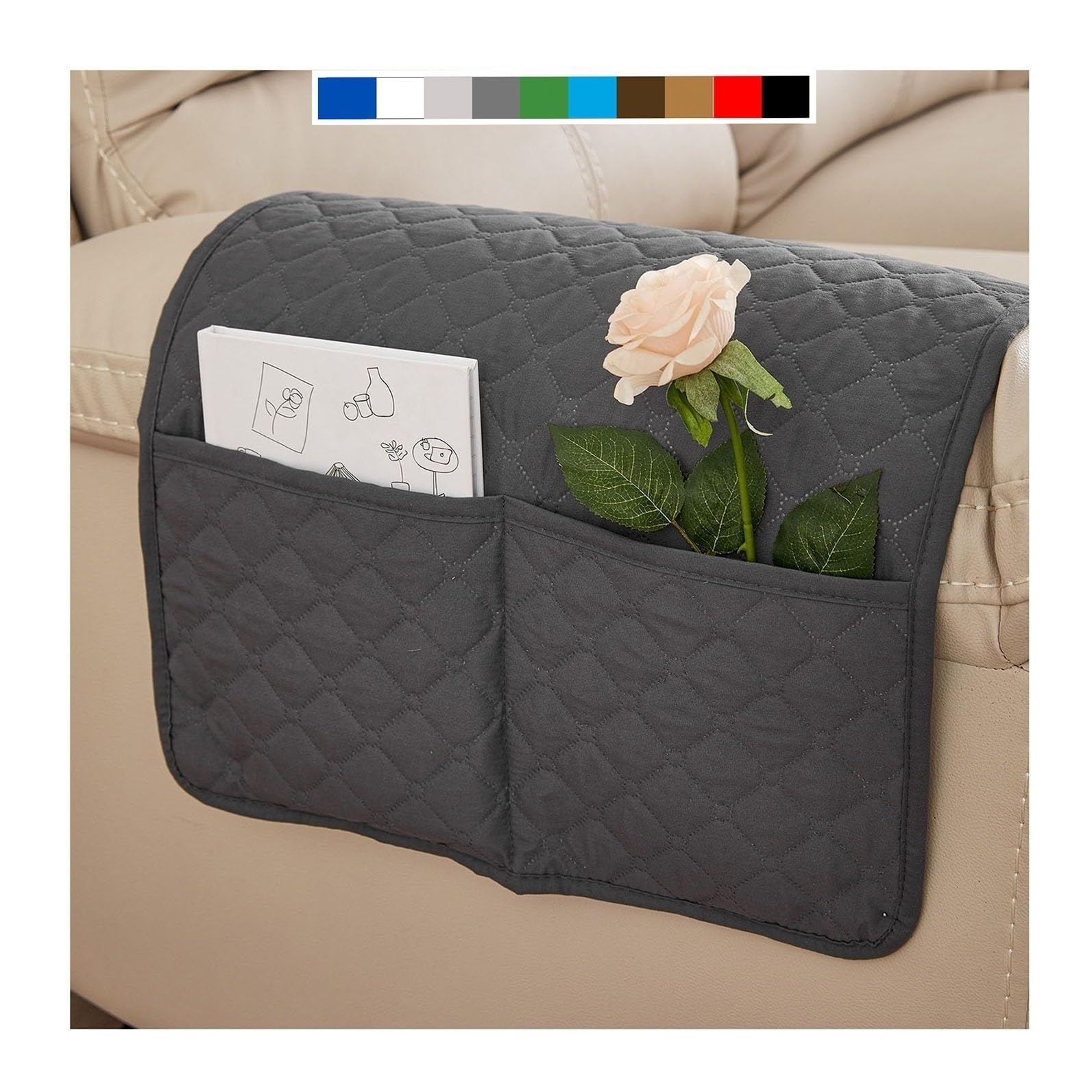 Iliemao Dark Grey Sofa Armrest Cover Headrest Cover Recliner Chair Arm Cover Sofa Headrest Slipcovers Nonslip Waterproof Armchair Cover For Recliner Leather Sofa Couch Protector Modern ( Color : Size : With