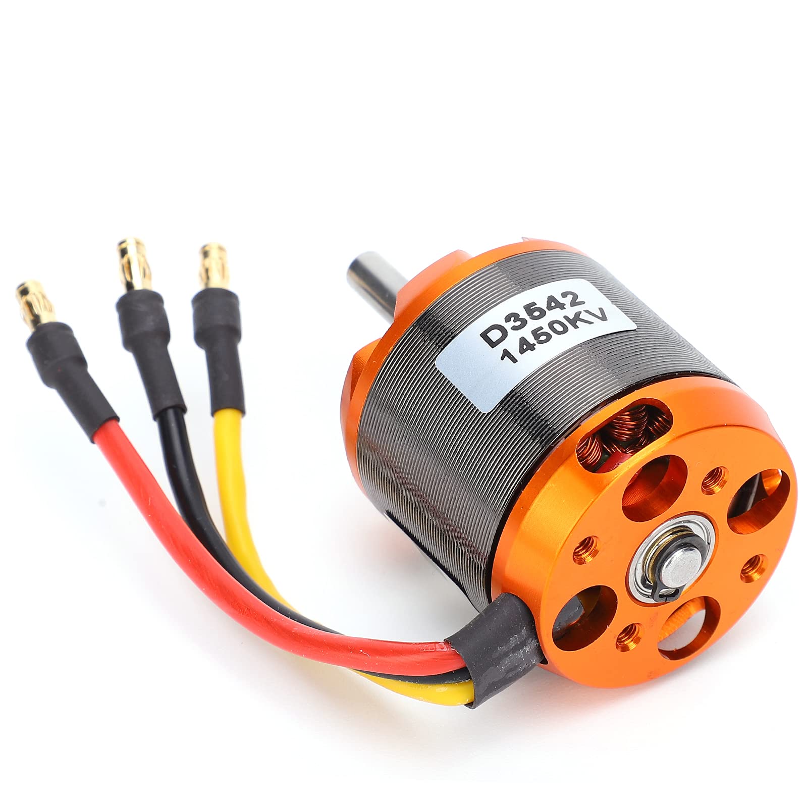 RC Bürstenloser Motor, RC Flugzeugmotor Starker Schub Orange 1 Stück für RCFlugzeug für Drohne für RC-Starrflügelflugzeuge für RC-Starrflügelflugzeuge (1250KV)