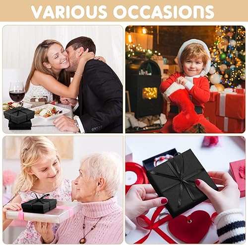 Miniatura 5 de Paquete de 20 cajas de cartón para joyería cajas de regalo para aretes caja de regalo con tapas y relleno de espuma para pulseras collares anillos 2