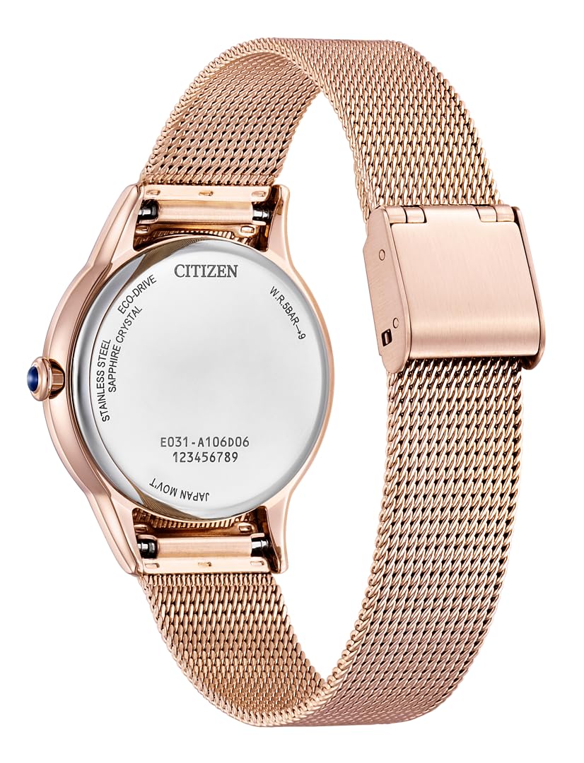CITIZEN Orologio analogico al quarzo da uomo con cinturino in acciaio inox EM1153-88A, Colore: rosa., Bracciale
