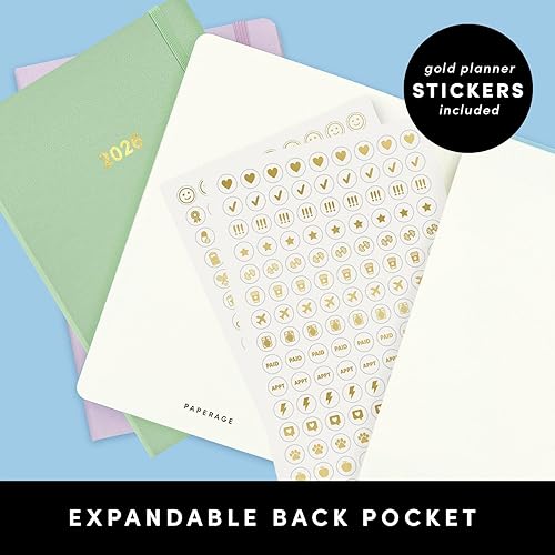 Miniatura 5 de PAPERAGE Agenda semanal y mensual 2026, 12 meses (enero de 2026 a diciembre de 2026), 5.6 x 8 pulgadas, agenda 2026 de tapa dura con hojas semanales