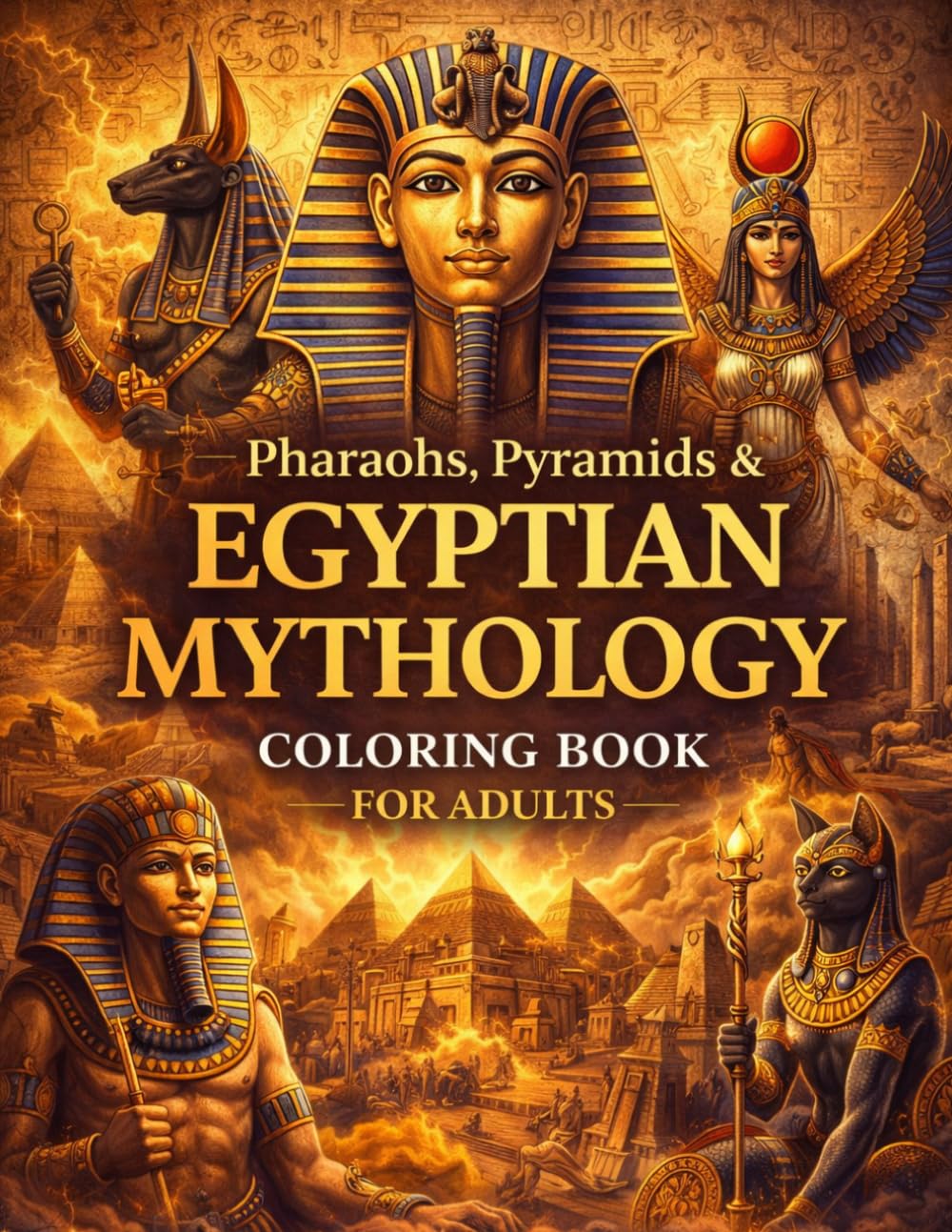 Pharaohs, Pyramids & Egyptian Mythology Coloring Book for Adults: 120+ Intricate Pages of Ancient Egypt, Gods, Mythical Creatures, Temples, Tombs & ... (8.5x11) (The Lost Civilizations Collection)