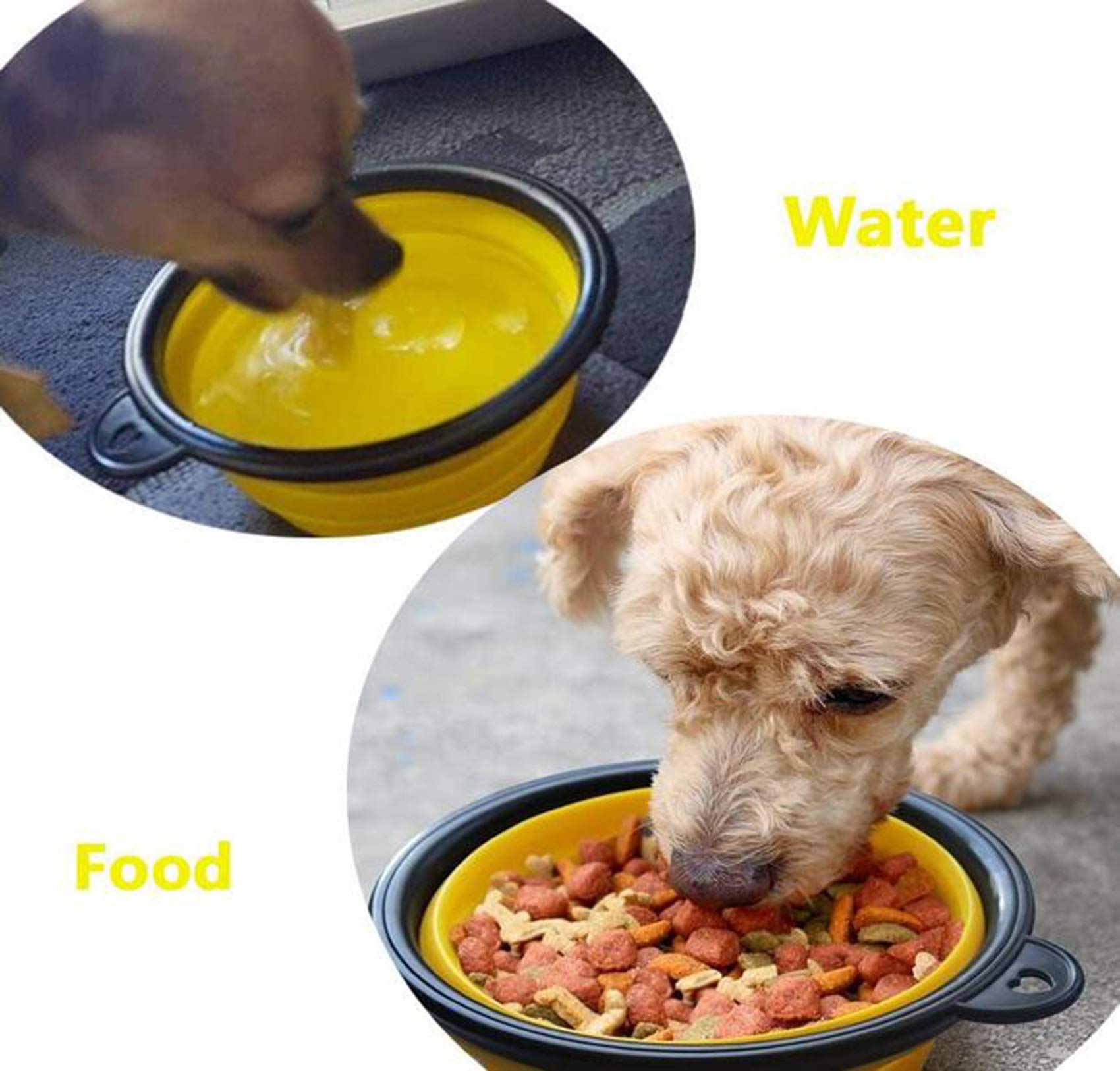 Travel bowl for dogs and cats 2 pieces, foldable travel bowls, leak-proof drinking bowl, dog on the go - Image 2