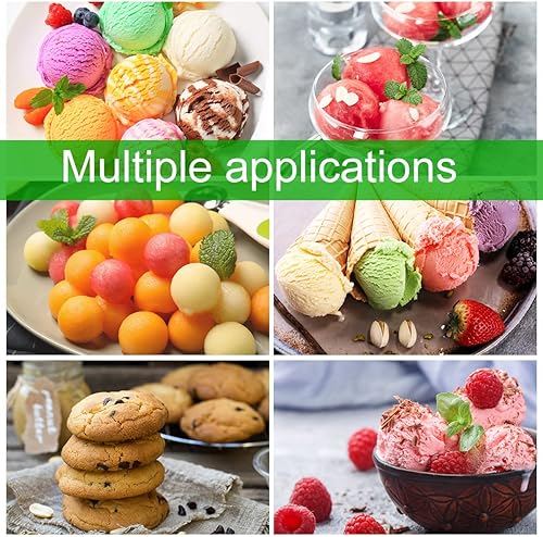 Miniatura 6 de Juego de 3 cucharas de helado, cuchara de galletas de acero inoxidable, cucharas ergonómicas de helado que incluyen cuchara de galletas