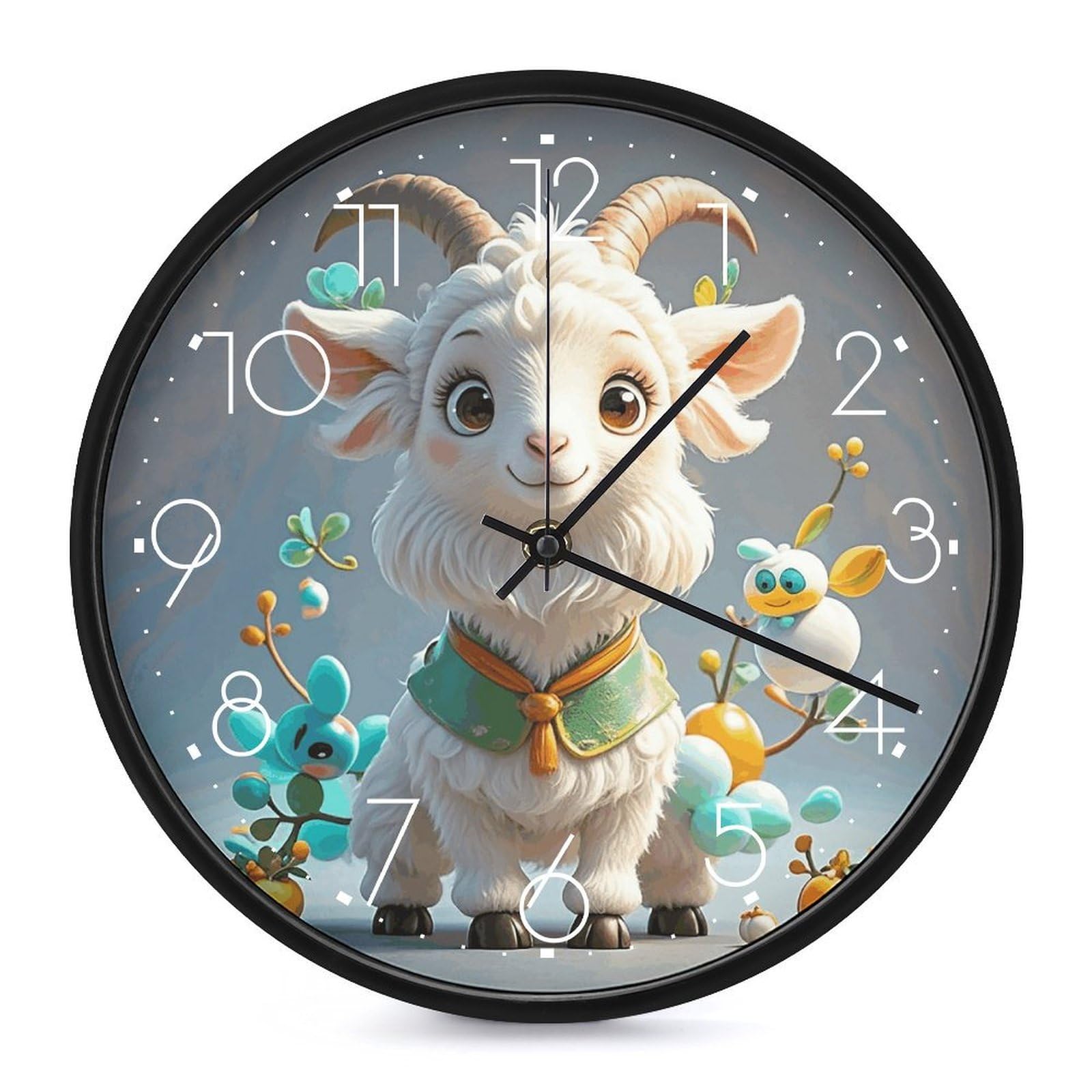 Horloge murale chèvre mignonne pour décorer un salon ou une cuisine