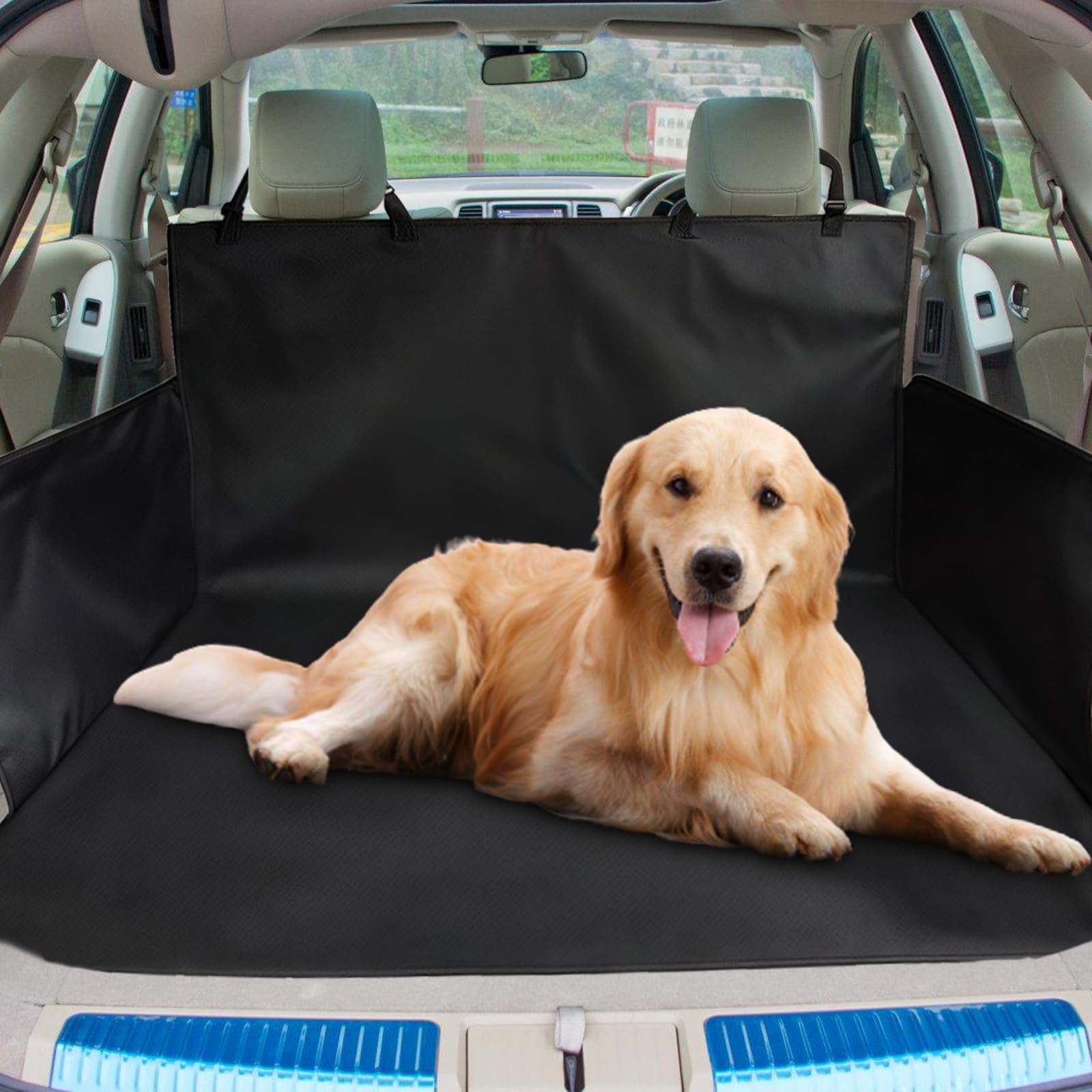 Protector de maletero de coche para perro con laterales: funda de asiento de coche Oxford 600D de alta calidad, impermeable y resistente a los arañazos, manta universal para maletero de coche