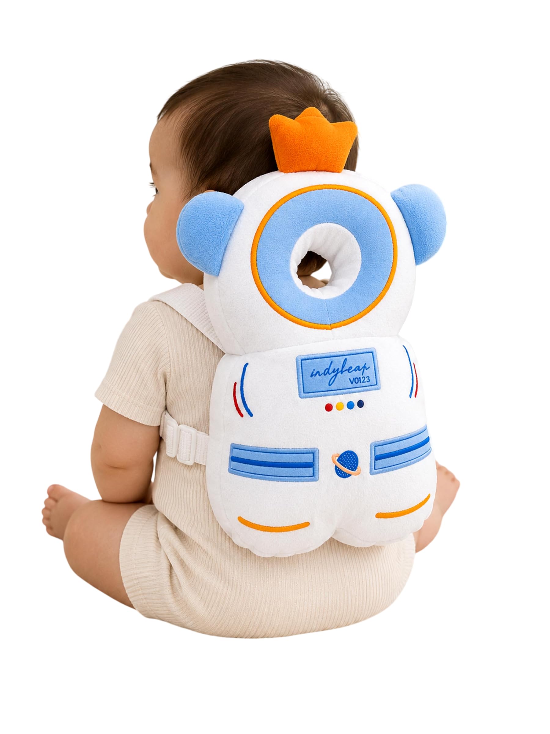 ONFEET Baby Anti-Fall Protector, Baby Head and Back Cushion, Baby Head and Back Support, Baby Back Protector, Head Protection for Crawling Baby, Toddler Head Protection Gear Astronaut White-image-9
