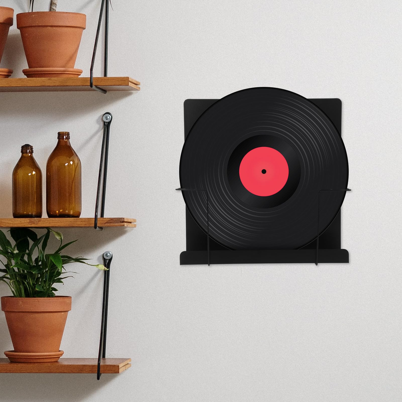 BESPORTBLE Portariviste e Porta CD in Metallo Salvaspazio da Parete, Scaffale Espositore per Dischi in Vinile Struttura in Acciaio Resistente, Organizer Moderno per Camera da Letto