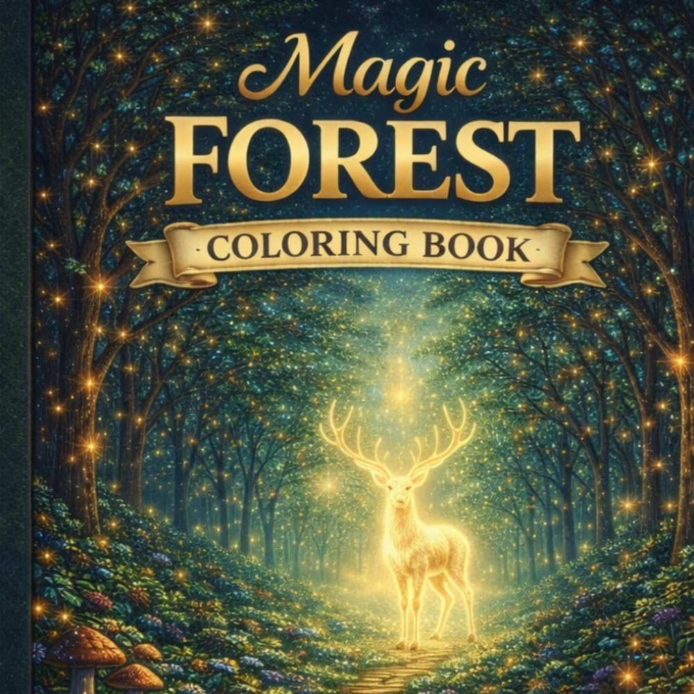 Magic Forest Coloring Book: Enchanted Woodland Animals, Gnomes & Intricate Nature Designs for Relaxation and Stress Relief (Enchanted Worlds Coloring Series)