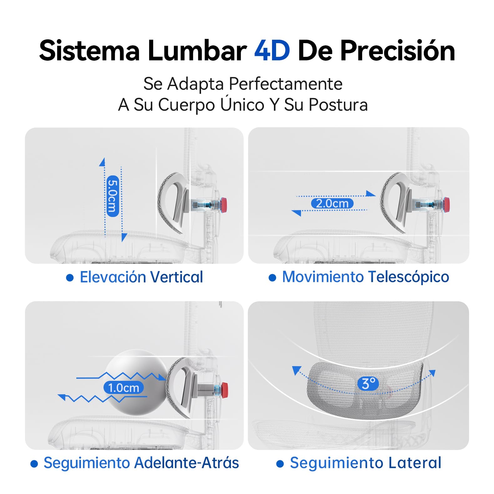 SIHOO B300 Pro Silla Ergonómica Oficina Soporte Lumbar Adaptativo, Blanco
