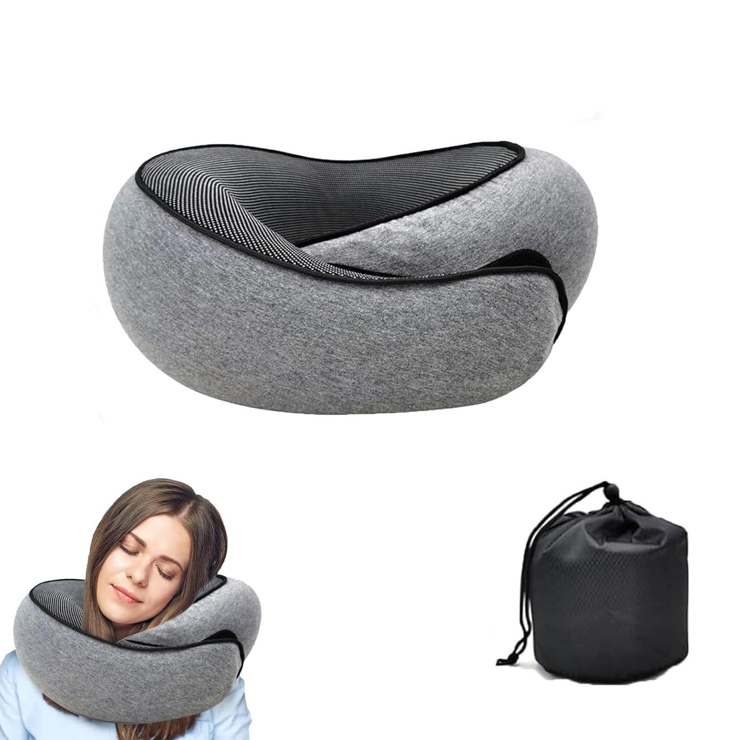 FAGOBYX 2024 New Flyhugz Neck Pillow, Wander Plus Travel Neck Pillow(Grey)