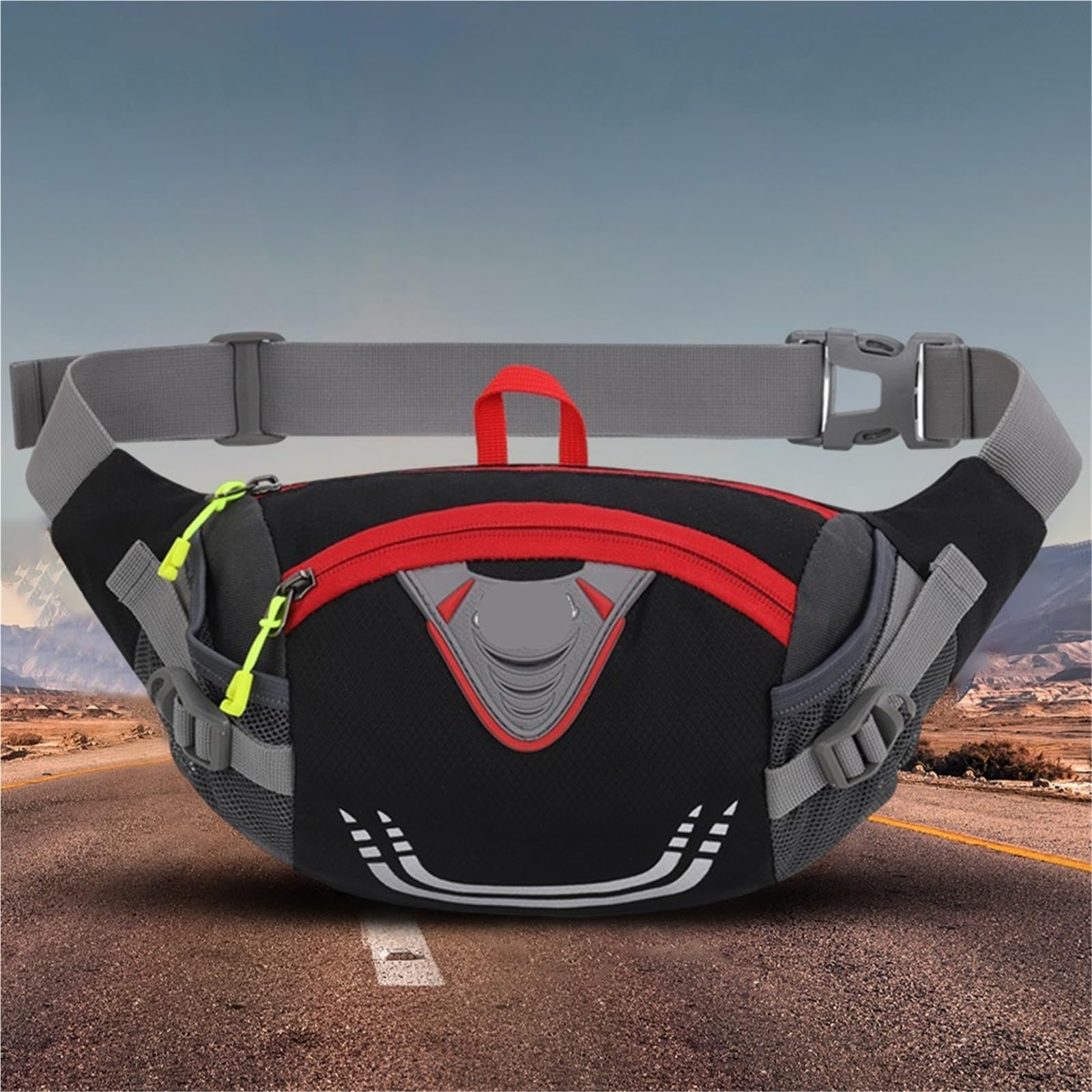 Riñoneras de Nailon for Correr, riñoneras Ligeras, elásticas, Transpirables, Alta Capacidad con Cremallera, Accesorios Deportivos para Trotar(Orange)