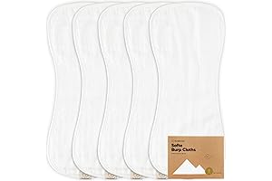 5-Pack Organic Muslin Burp Cloths: Extra Absorbent & Durable