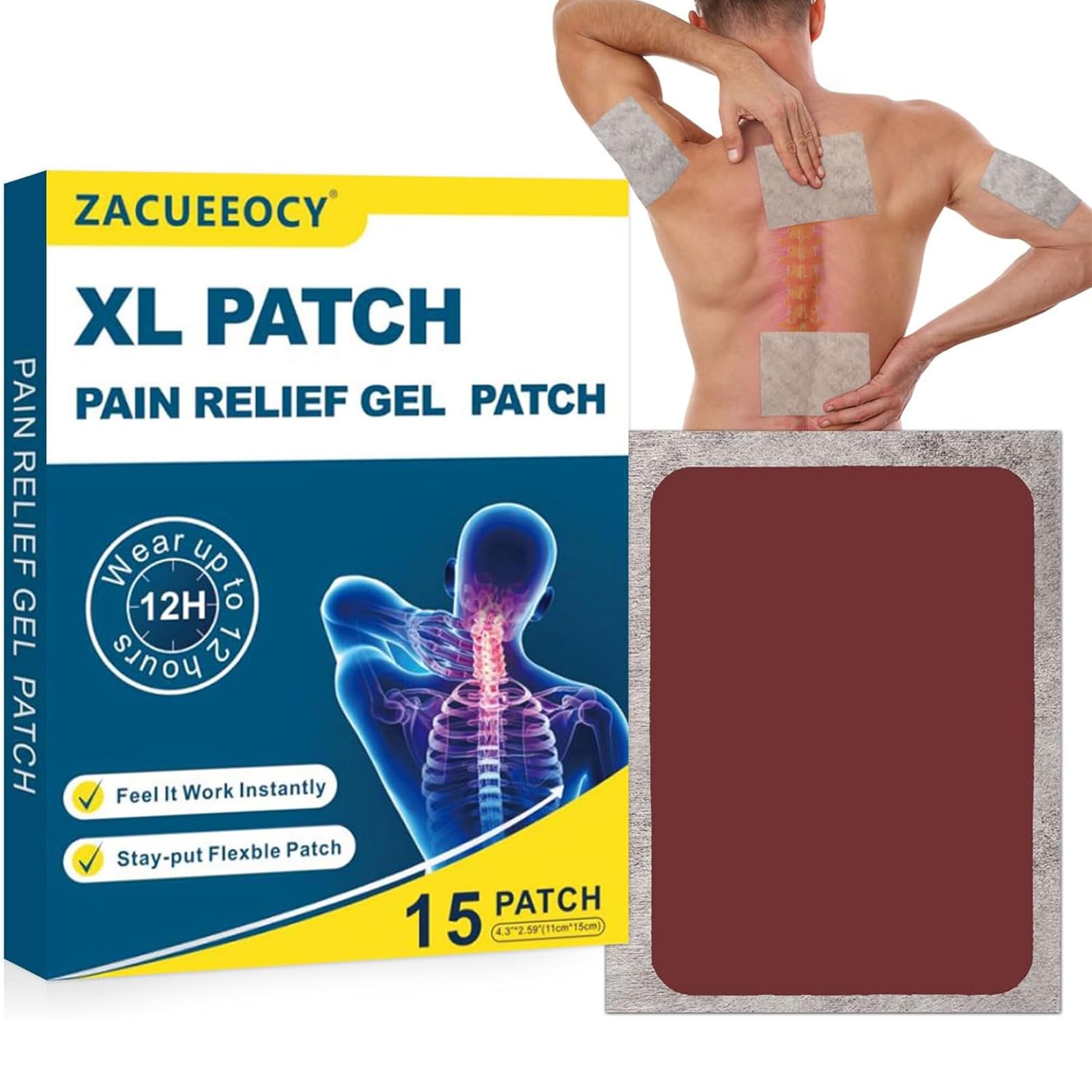 Toppe termiche per alleviare il dolore, cerotti adesivi naturali ultra resistenti per collo, spalle, articolazioni, ginocchia, mal di schiena, 10 pezzi