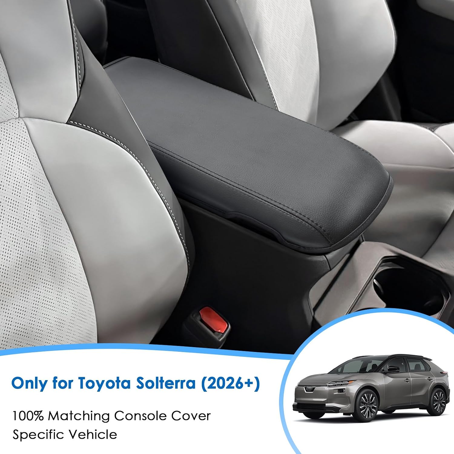 2026 Solterra Center Console Cover for Subaru Solterra (Premium/Limited/Limited XT/Touring XT), Waterproof&Comfy Leather Armrest Cover 2026 Solterra Accessories