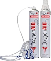 Oxygen Aid Extra Tall 99.5% Pure Oxygen Canisters 2-Pack with Facemask & Rebreather - Portable Recovery & Altitude Aid