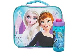 Disney Frozen 2 Lunch Box with Water Bottle Set- Kids Soft Insulated...