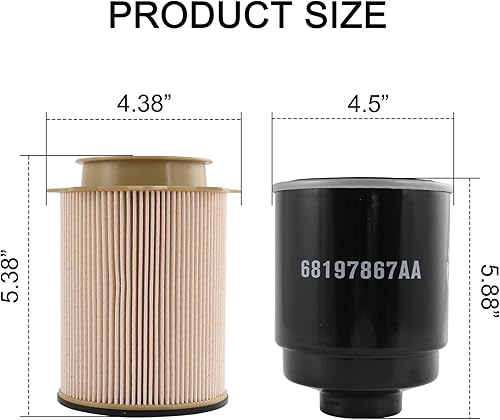 Miniatura 4 de Juego de separadores de agua de filtro de combustible 6.7L Cummins Diesel Reemplazo para Dodge Ram 2500 3500 4500 5500 6.7L Cummins Turbo Diesel