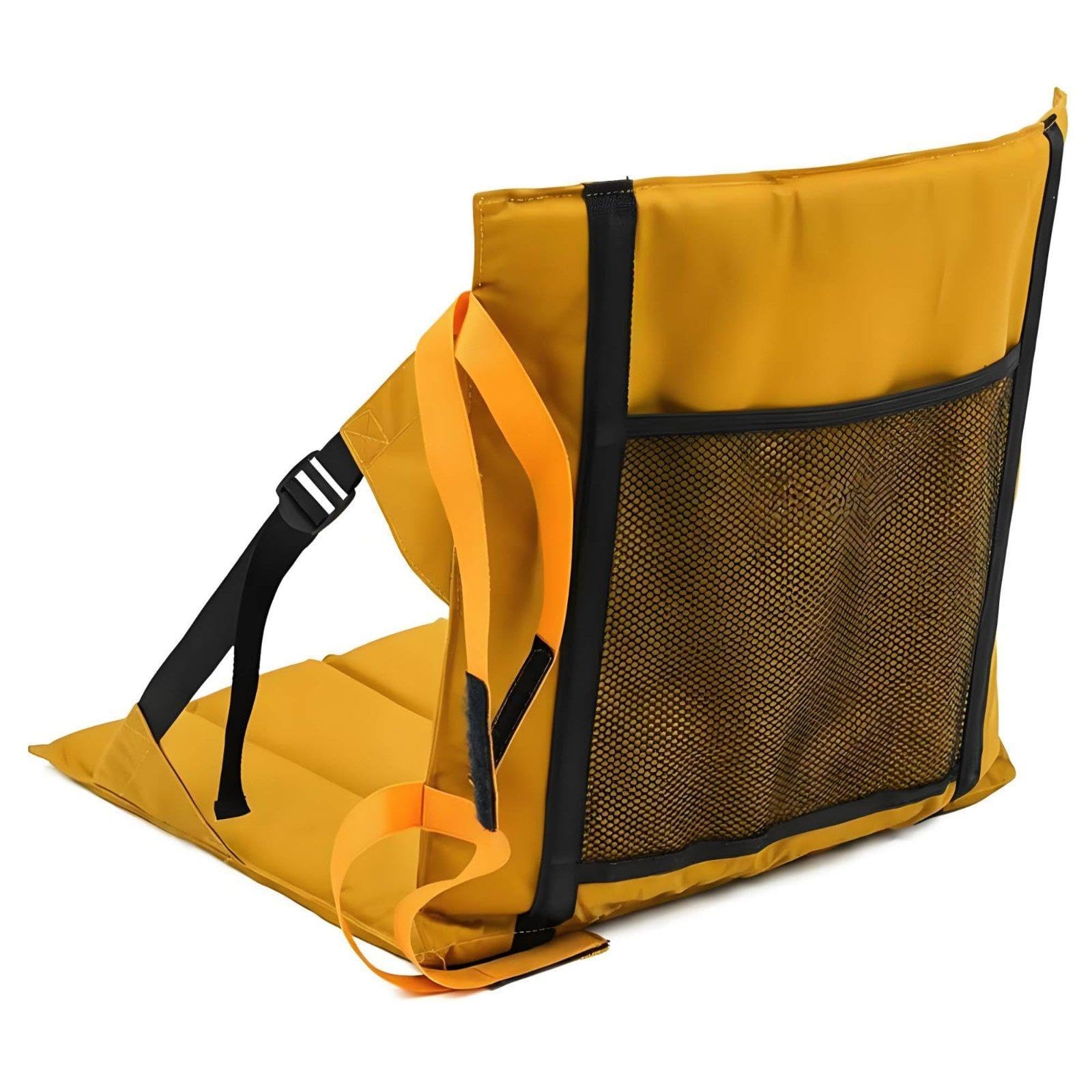 Lightweight Stadium Chair Storage Pocket Foldable Stadium Seat Adjustable Straps Portable Bleacher Cushion with Backrest for Camping, Picnic Black Webbing Style-image-40