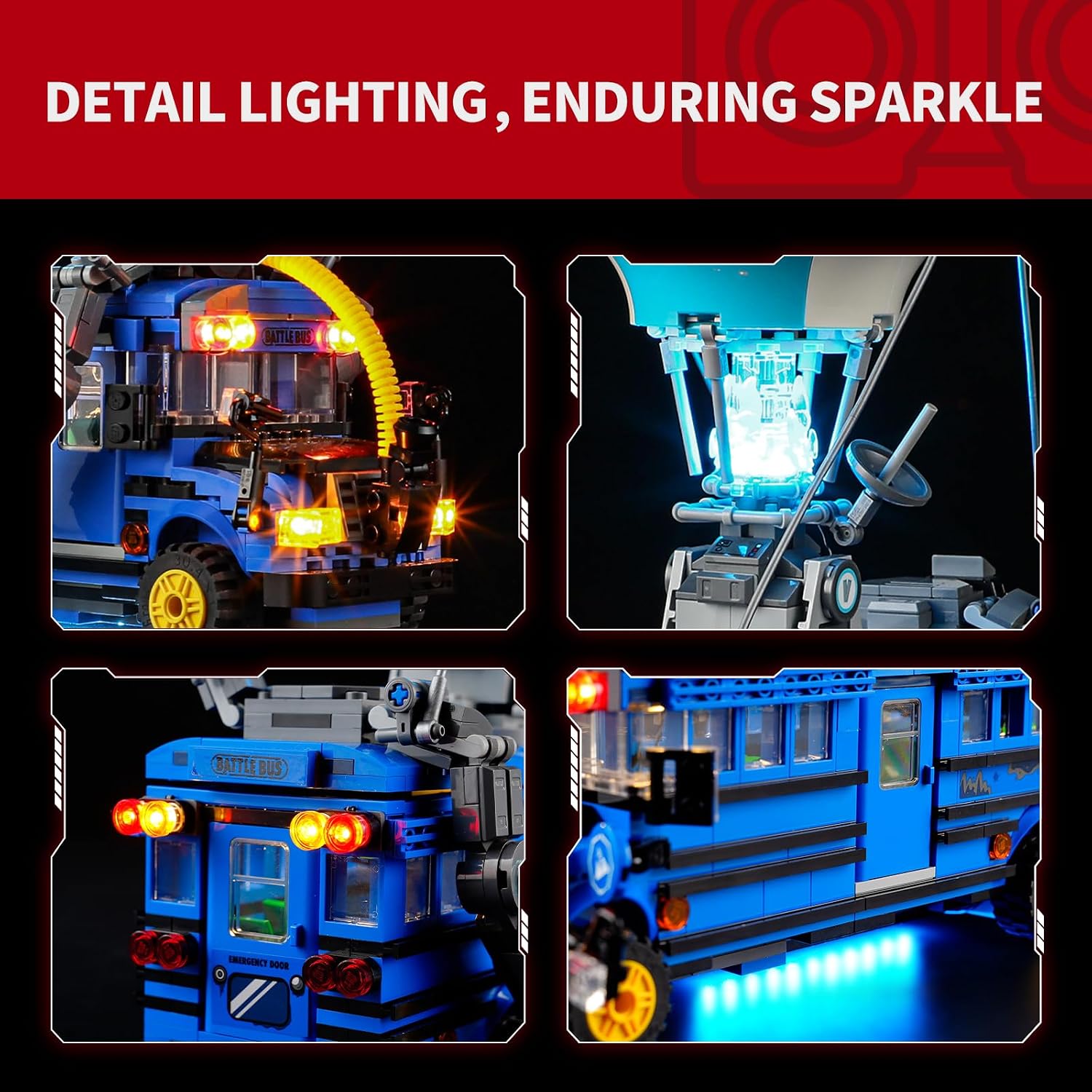 BRIKSMAX 2.0 Light Kit for Lego-Battle Bus -Innovative Led Lighting Compatible with Lego Fortnite 77073 - Not Included Model Set
