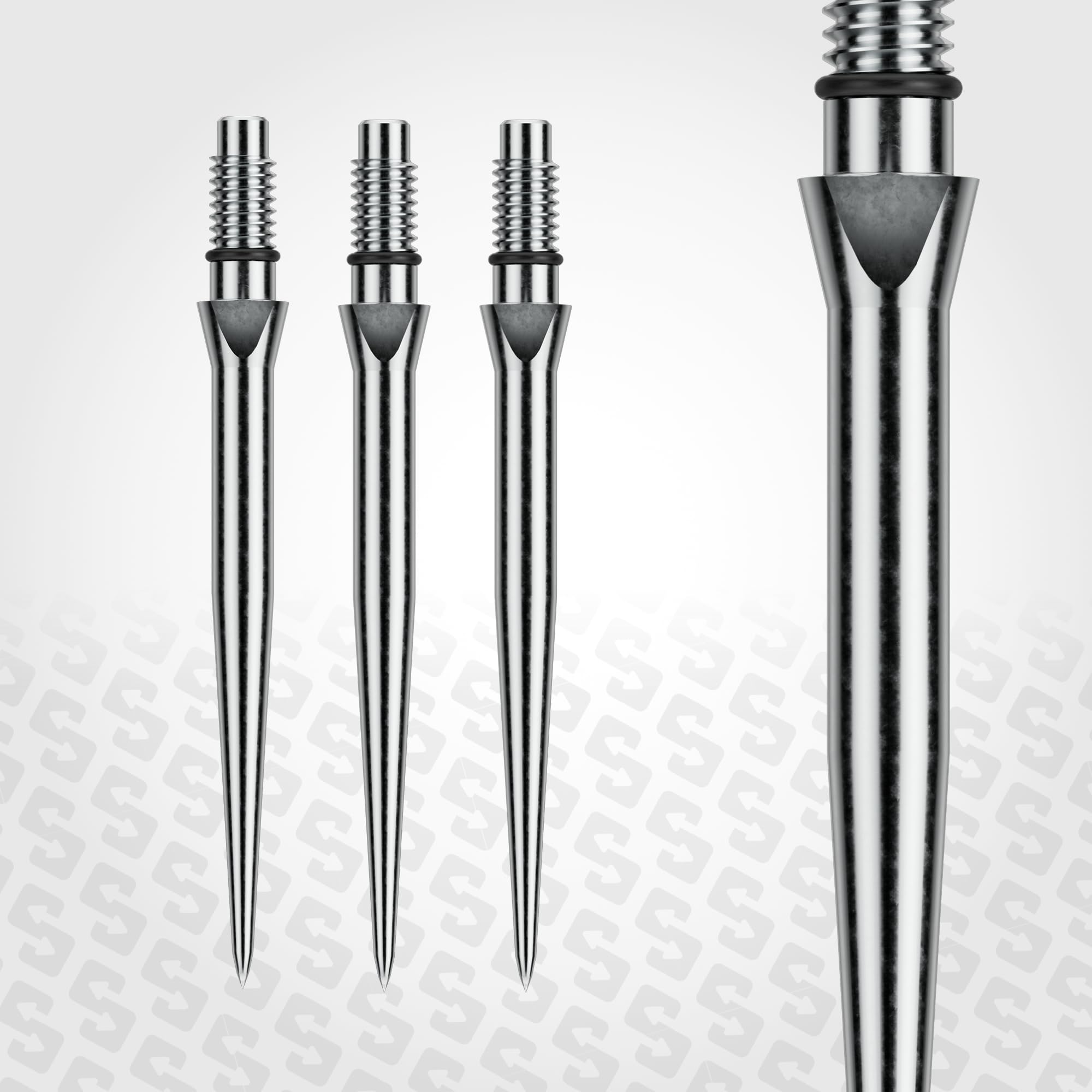 WINMAU - Points Switch - Pointe en acier au carbone - Mécanisme de changement rapide de filetage - 1 jeu par paquet - Disponible en noir et argent - Lisse, rainure et arbre - 26 mm, 30 mm et 40 mm