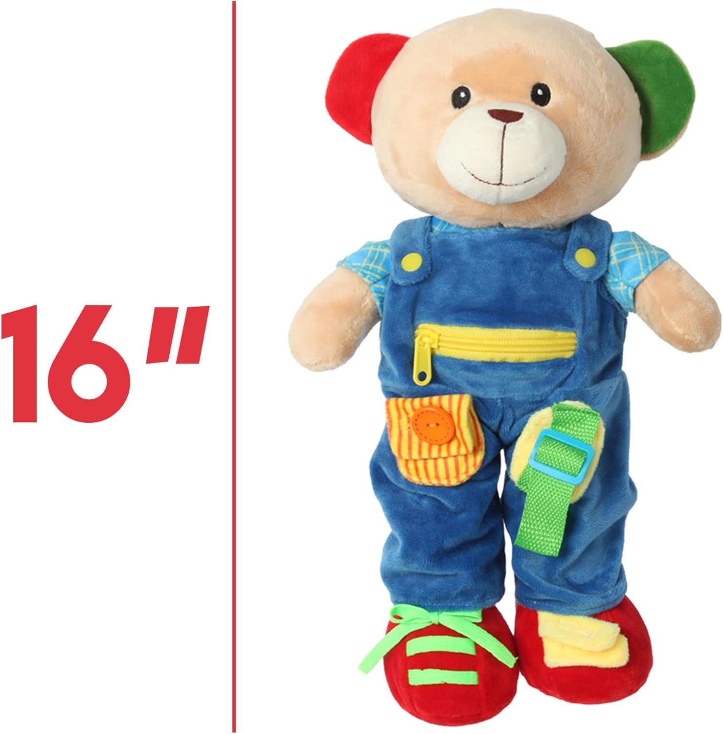 Printualist Personalized Education Bear - 16" Custom Plush Bear for Kids and Toddlers Customized Stuffed Doll Ideal for Developing Problem Solving and Motor Skills