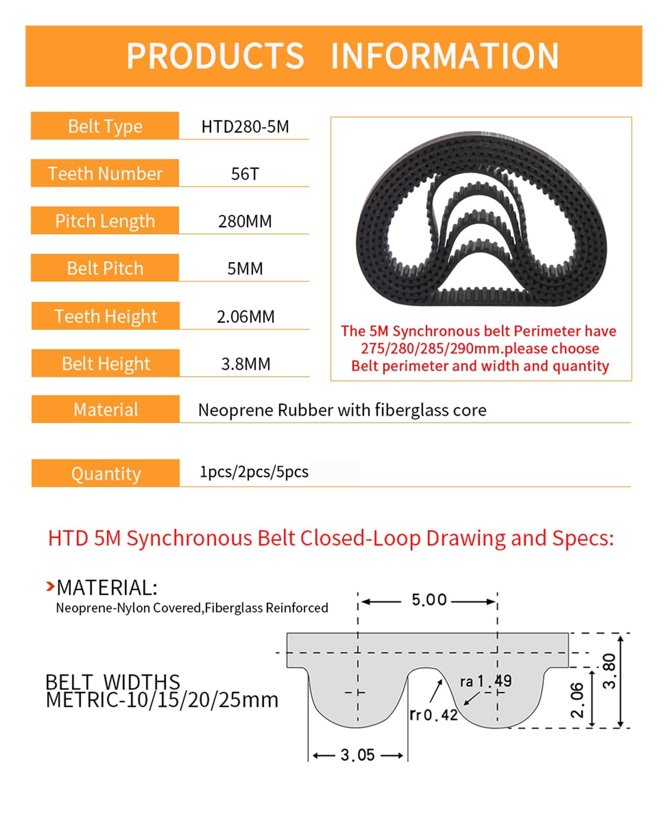 Poulie Dentée HTD - 5M - 22 Dents - Largeur 25mm - A Moyeu Plein