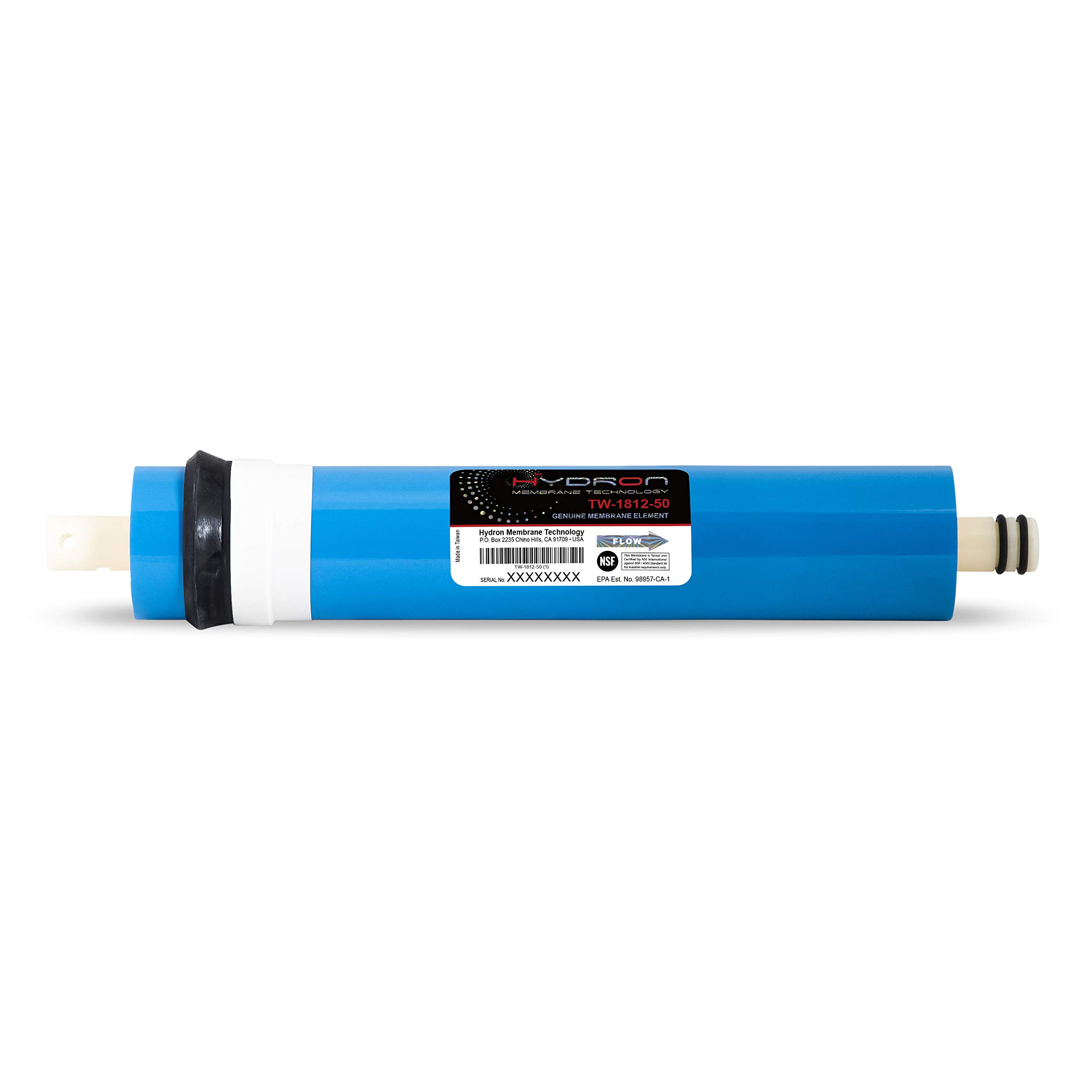 Hydron TW-1812-50 DI or RO Reverse Osmosis Membrane Replacement 50 GPD, Fits Any Standard RO Unit