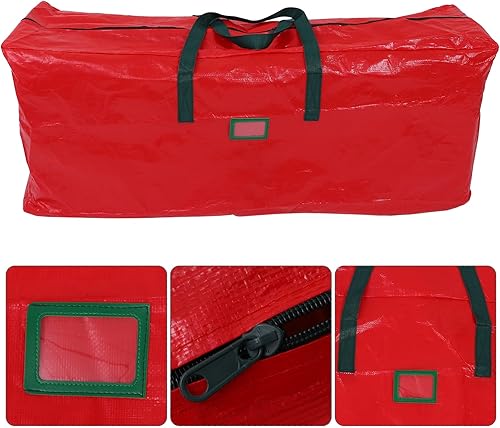 Miniatura 9 de iplusmile Bolsa de almacenamiento para árbol de Navidad, almacena árboles artificiales desmontados de hasta 7.5 pies, bolsa de decoración de Navidad
