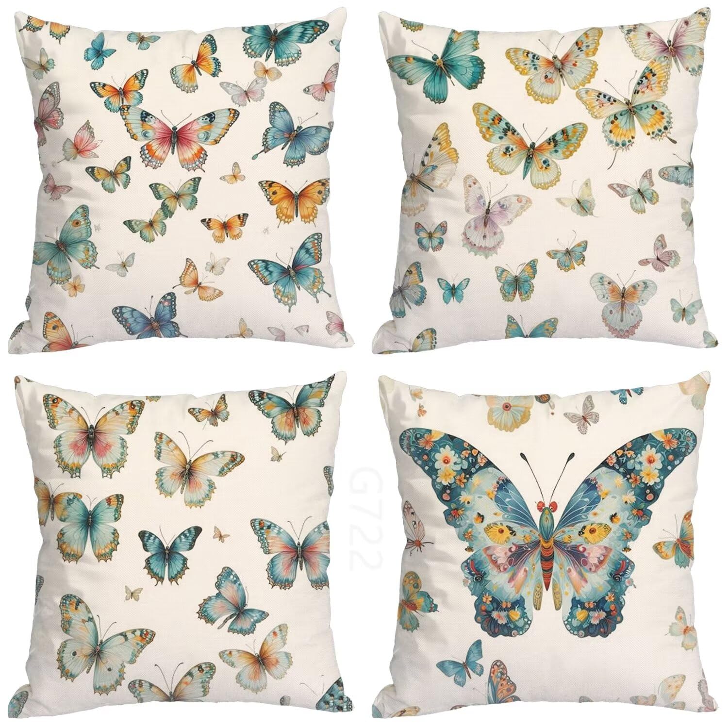 Federe Cuscini 55x55cm Cuscini Decorativo Cover Cuscino Divano Deco Set di 4 Fogli Estratto variopinto della mandala Cuscino per Divano Sedia Camera da Letto Soggiorno Esterno Quadrate per Cuscino