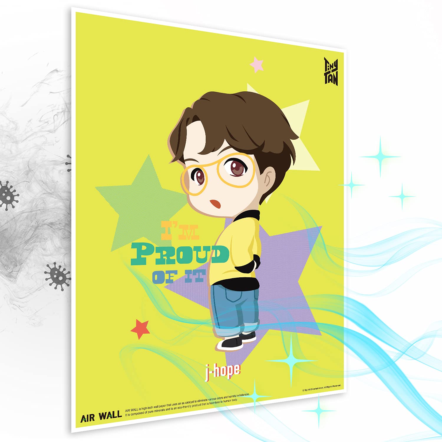 AIRTEC BTS TinyTAN j-hope Air Purifying and Deodorizing Wall Posters Home Art Decoration for Bedroom,Office Unframed