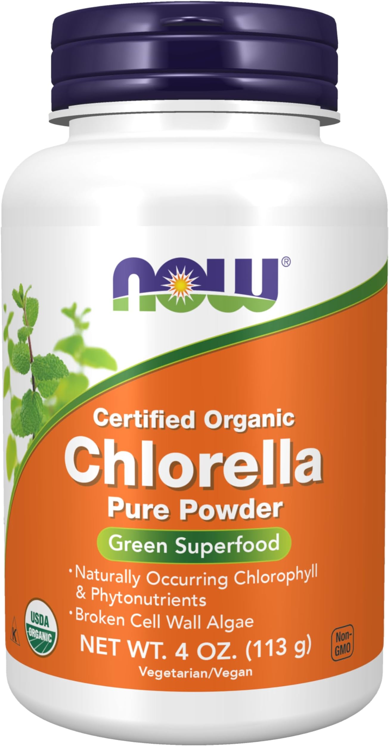 Supplements, Organic Chlorella Powder with naturally occurring Chlorophyll, Beta-Carotene, mixed Carotenoids, Vitamin C, Iron and Protein, 4-Ounce